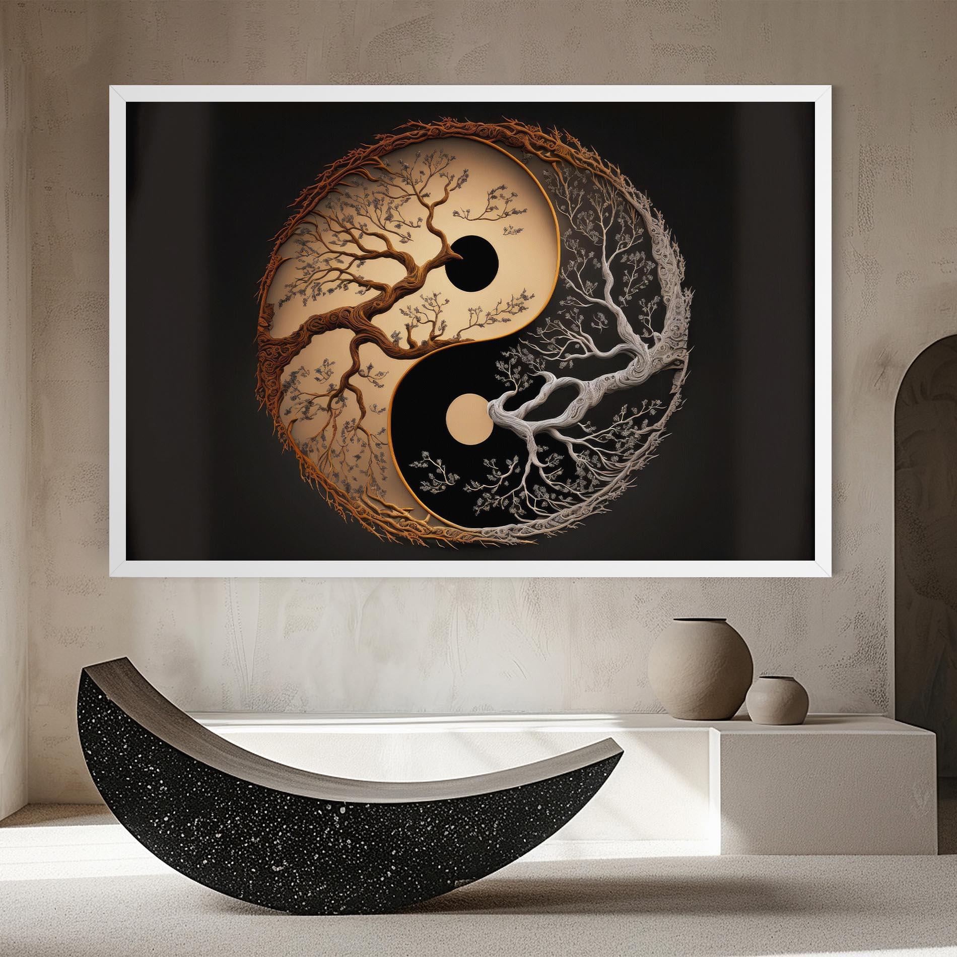 Tablou Canvas Old Tree Yinyang mockup 8