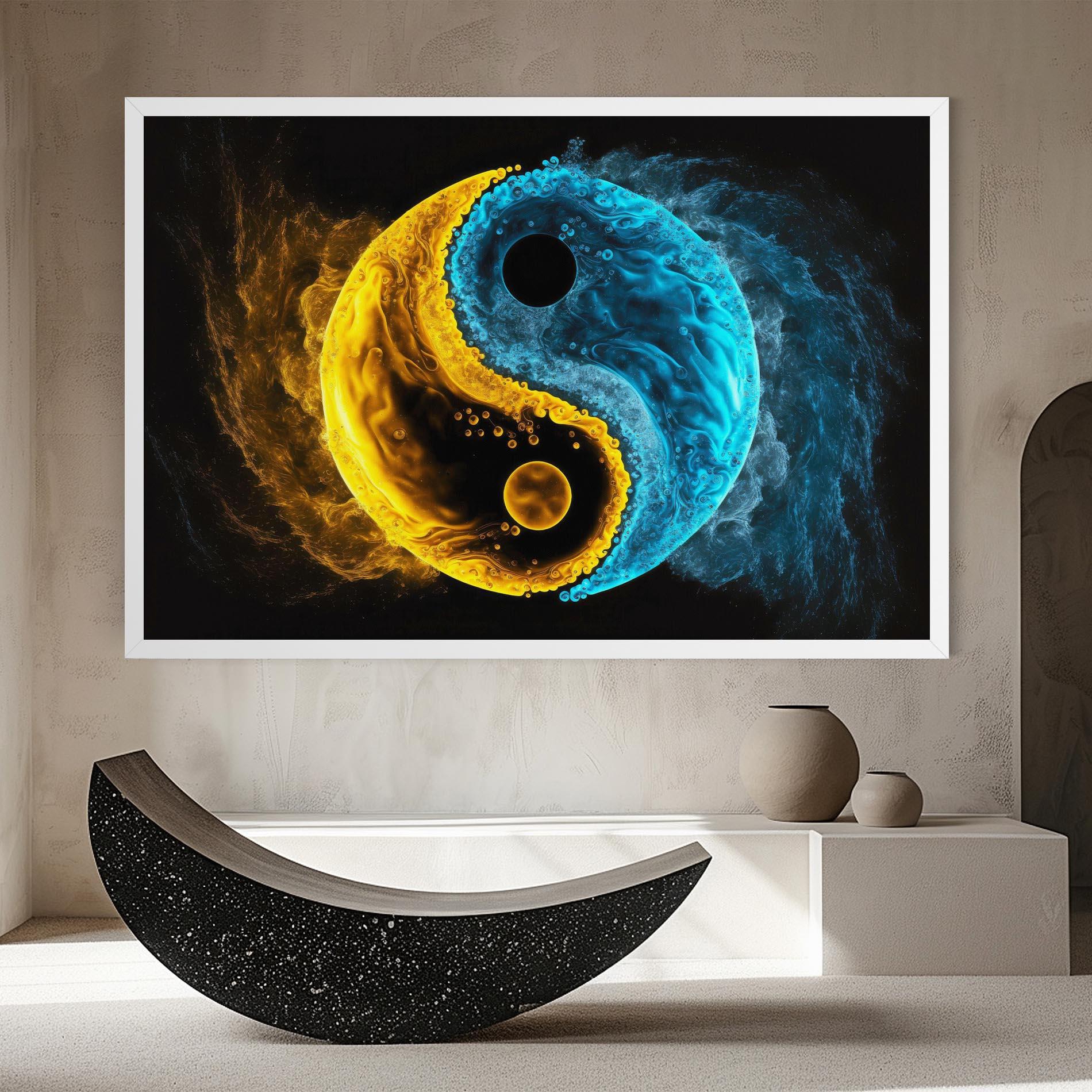 Tablou Canvas Yellow Blue Yinyang mockup 8