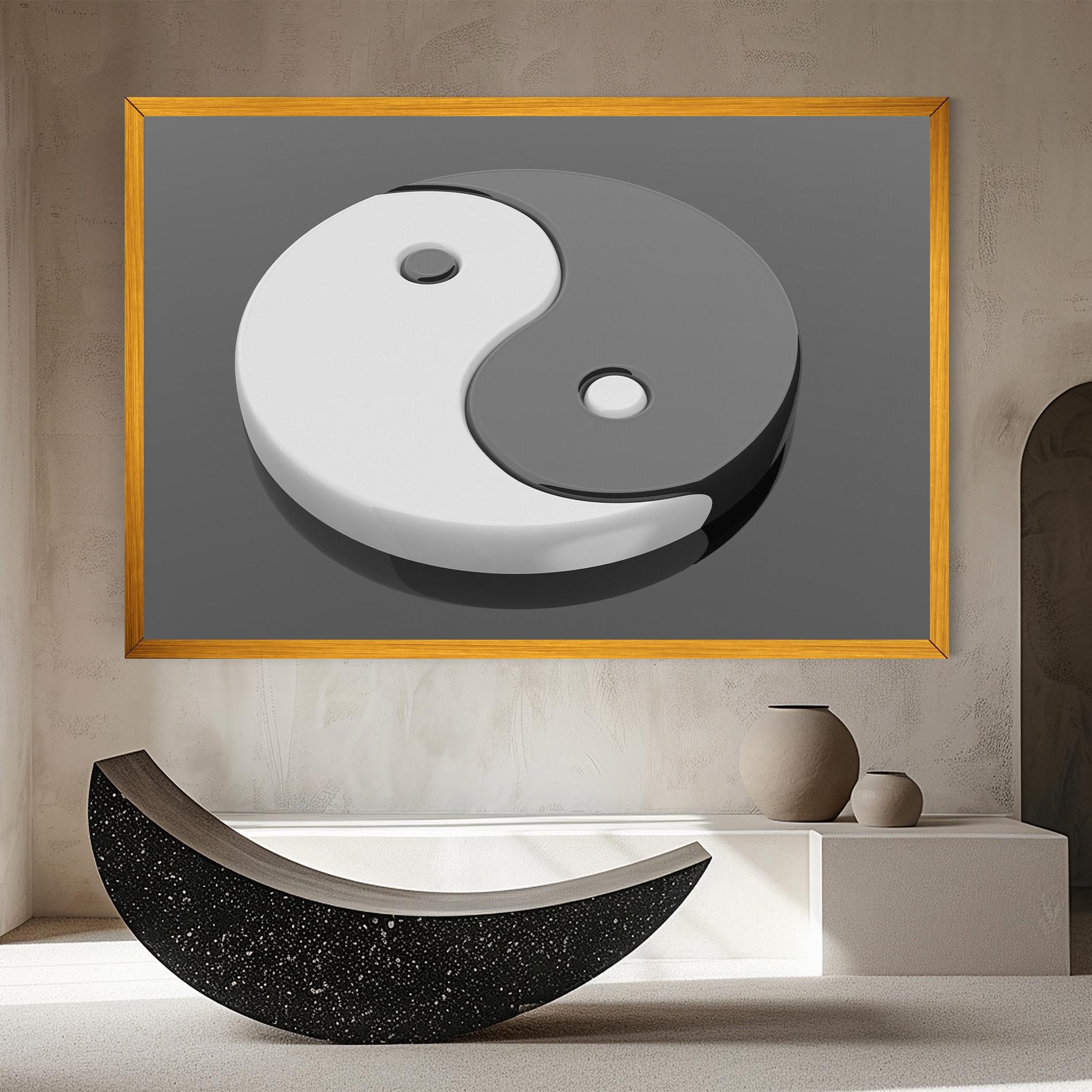 Tablou Canvas 3d Yinyang mockup 8