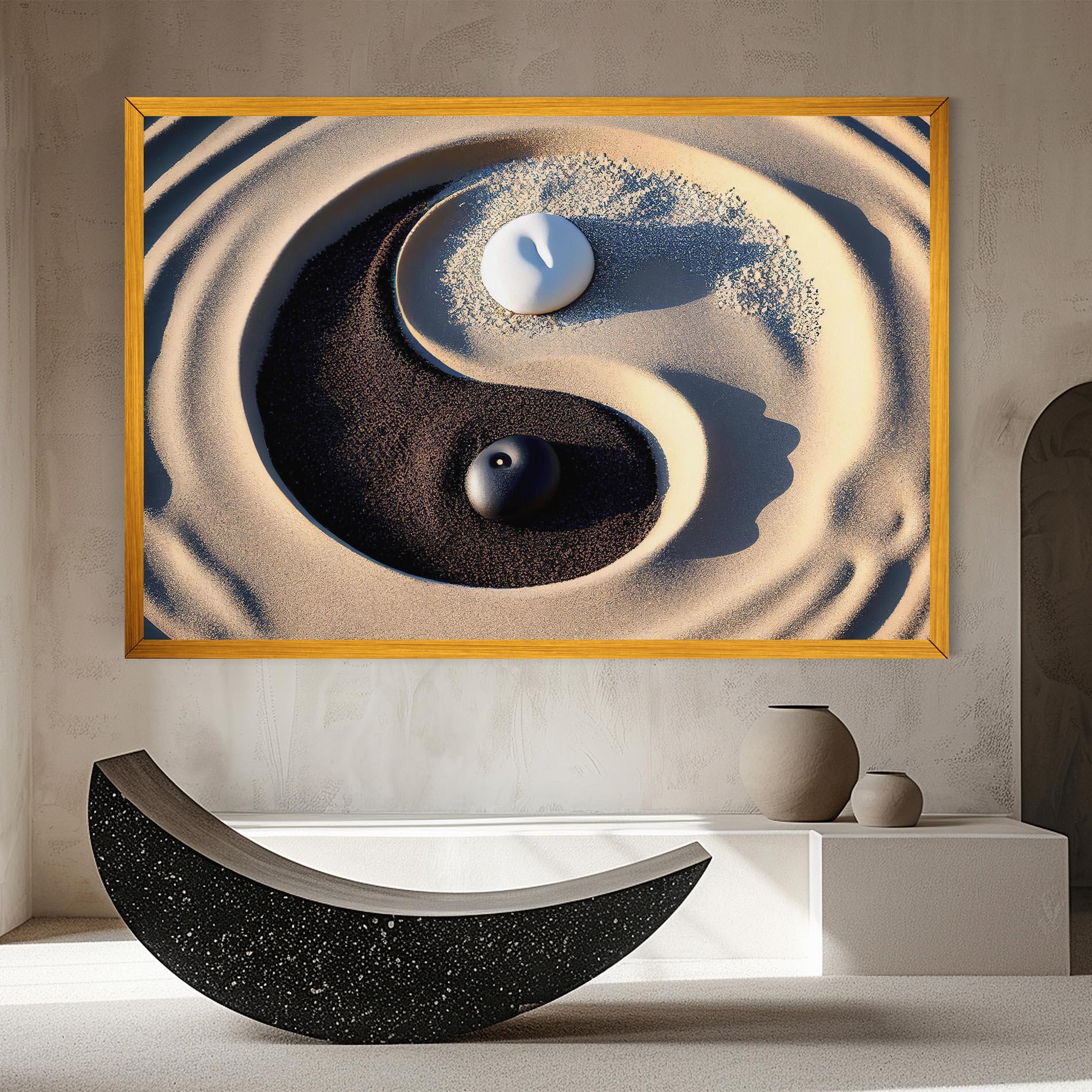 Tablou Canvas Black Sand Yinyang mockup 8