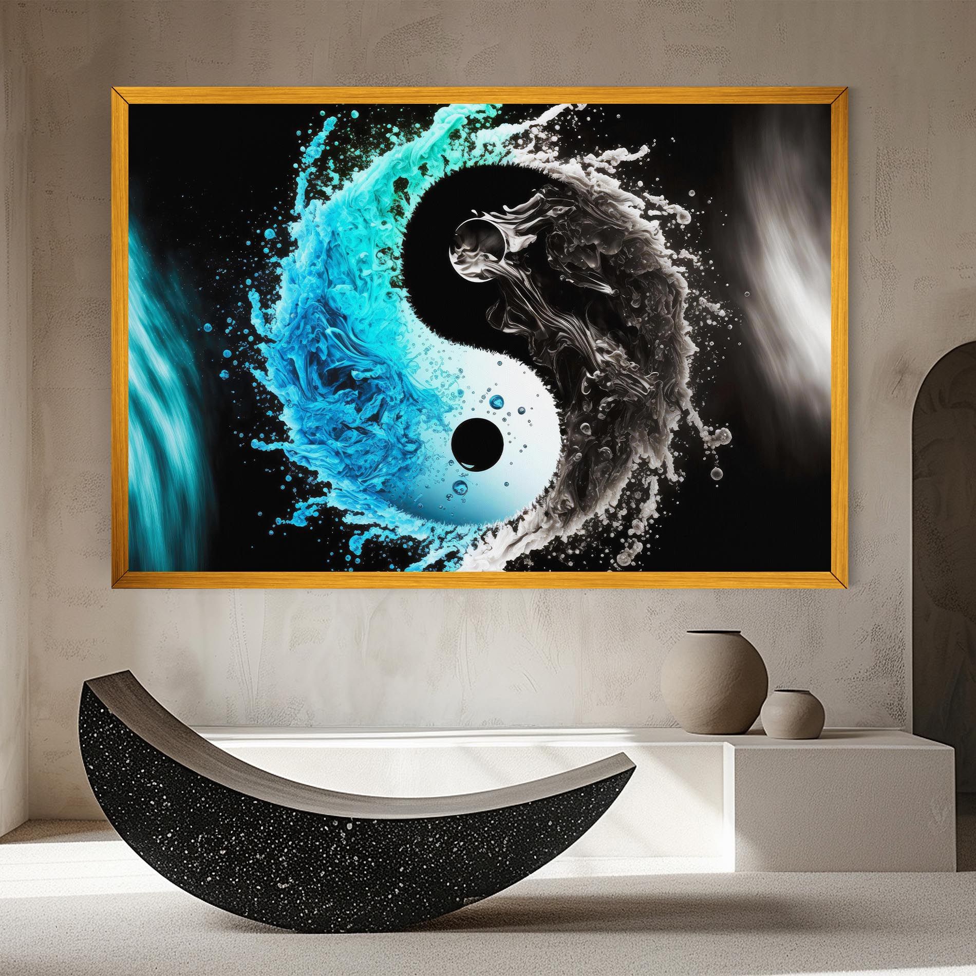 Blue Black Yinyang mockup 8
