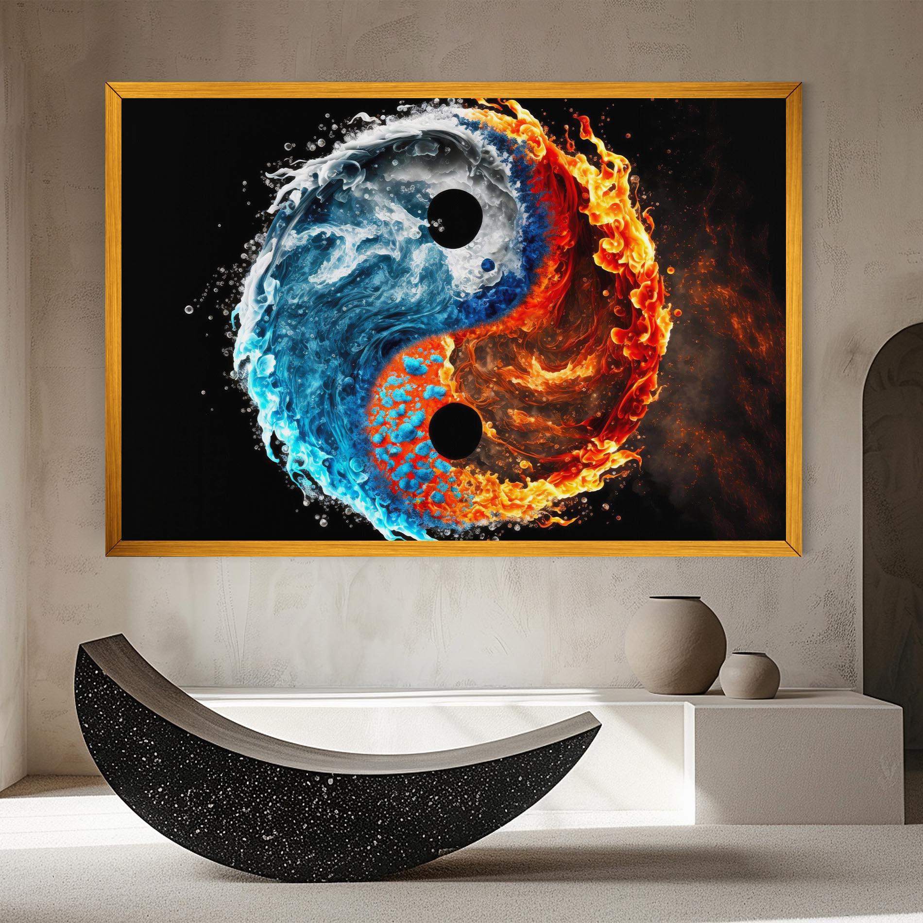 Tablou Canvas Fire Water Yin Yang mockup 8