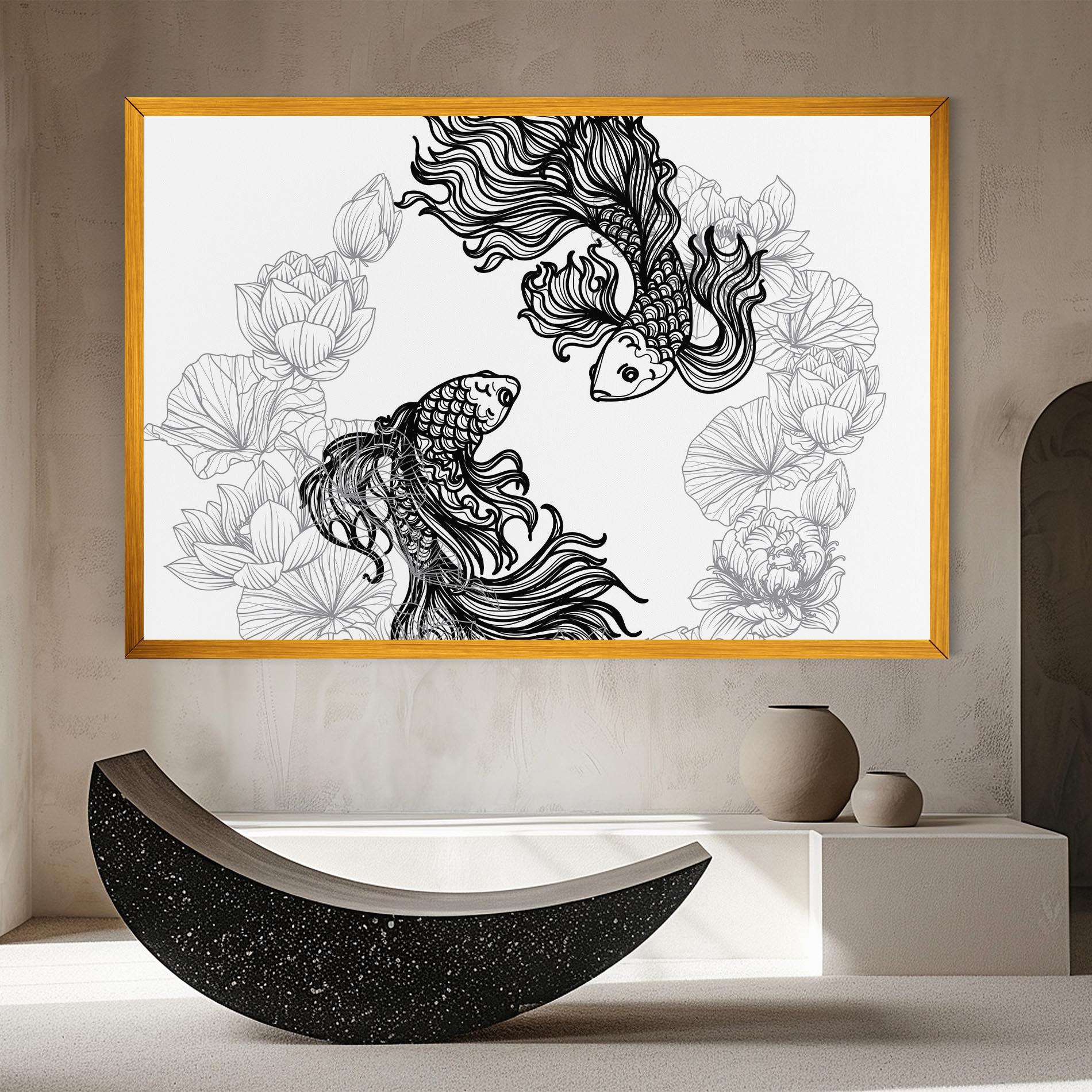 Tablou Canvas Fish Yinyang mockup 8