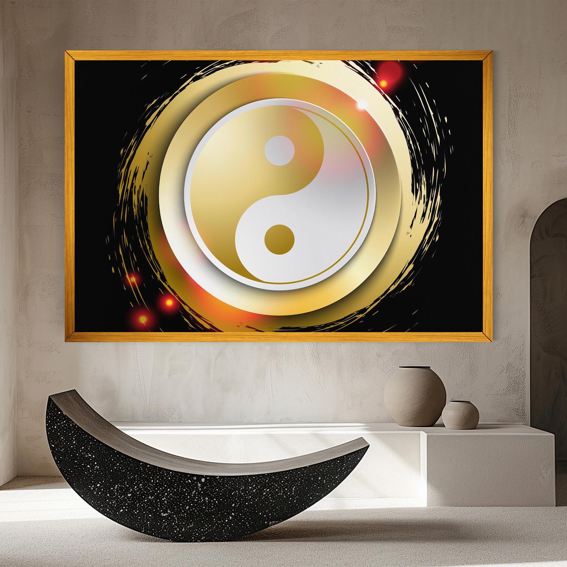 Tablou Canvas Gold Light Yinyang mockup 8