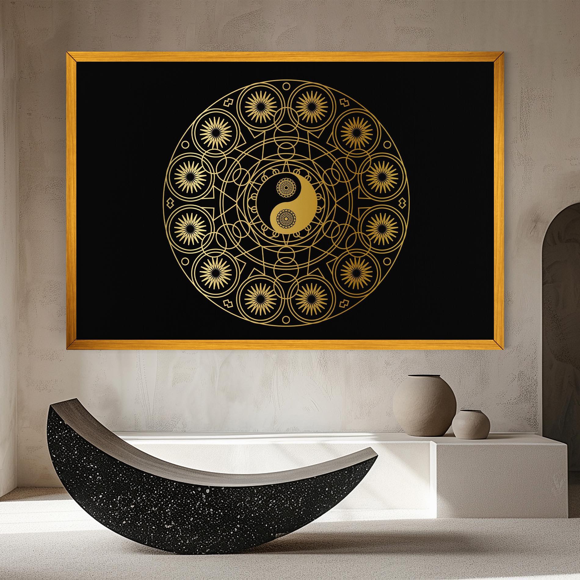 Tablou Canvas Gold Meditation Mandala mockup 8