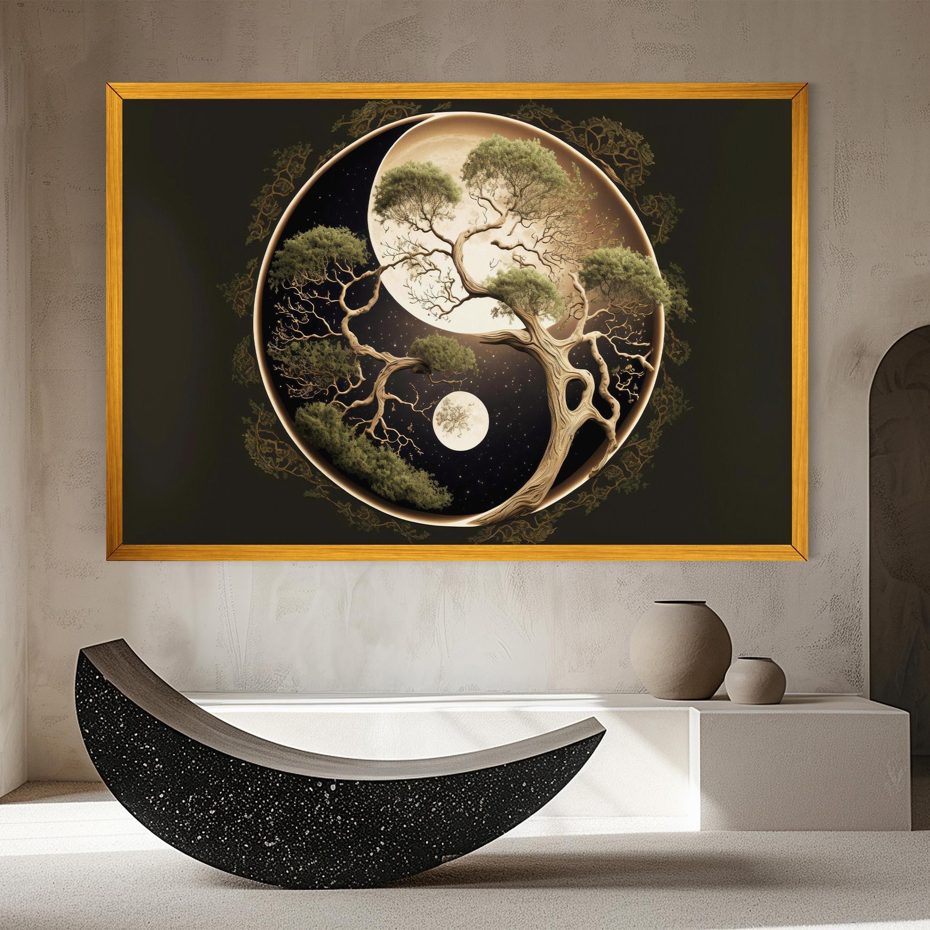 Tablou Canvas Green Tree Yinyang mockup 8