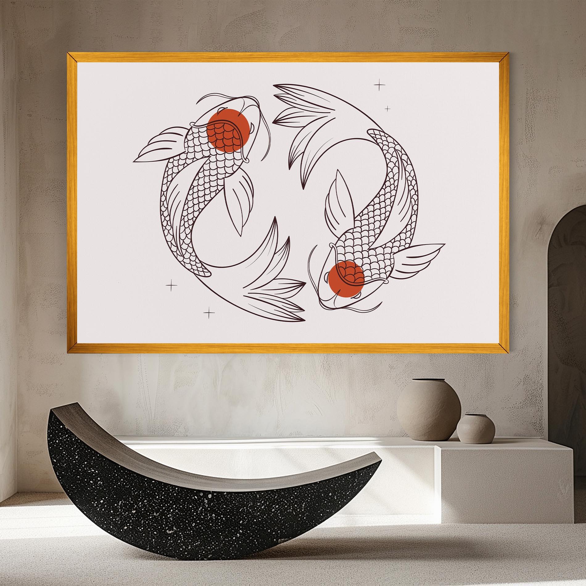 Tablou Canvas Koi Yinyang Art mockup 8