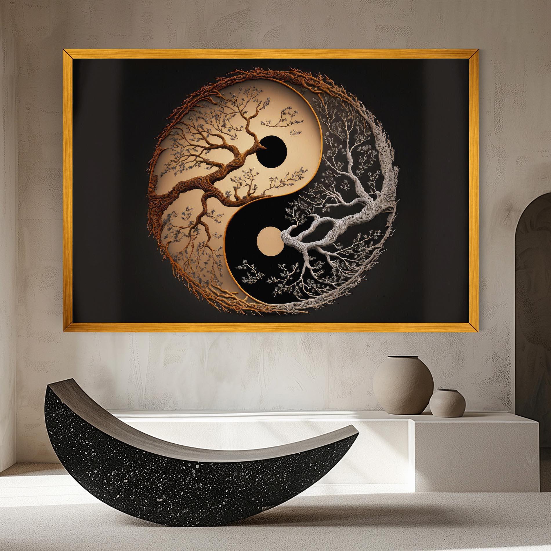 Tablou Canvas Old Tree Yinyang mockup 8