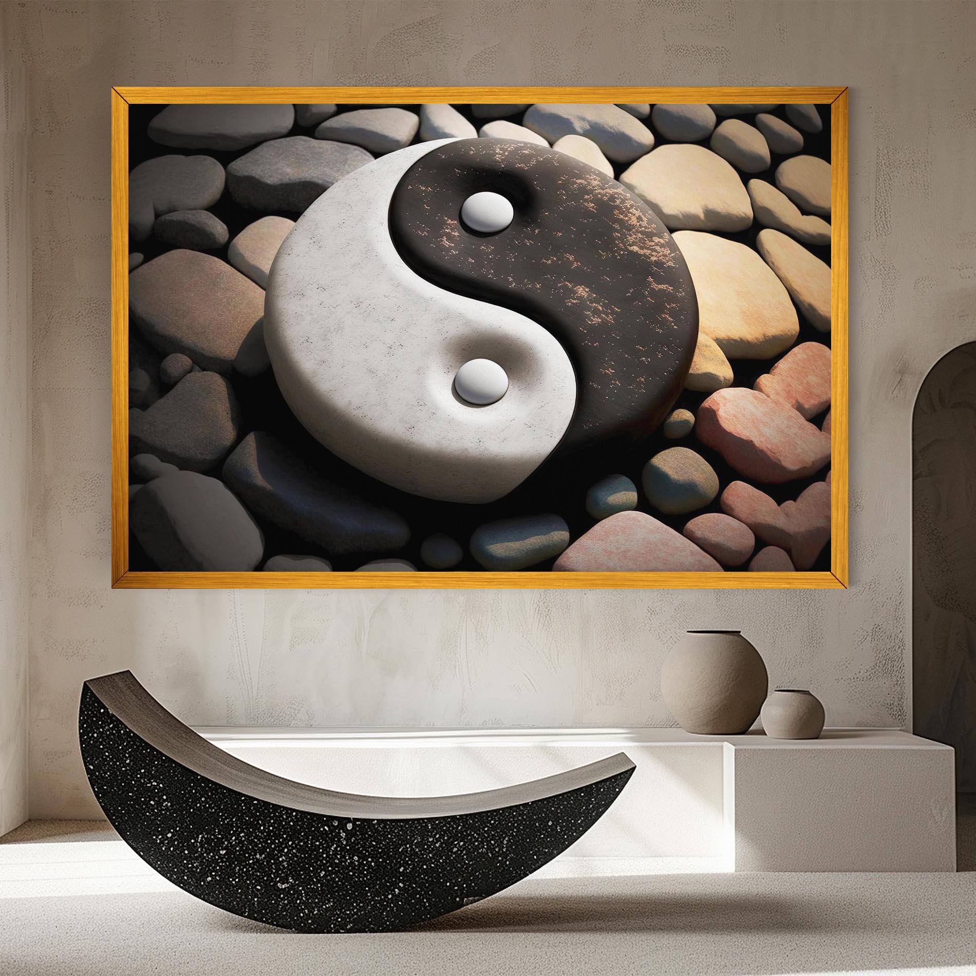 Tablou Canvas Stone Yinyang mockup 8