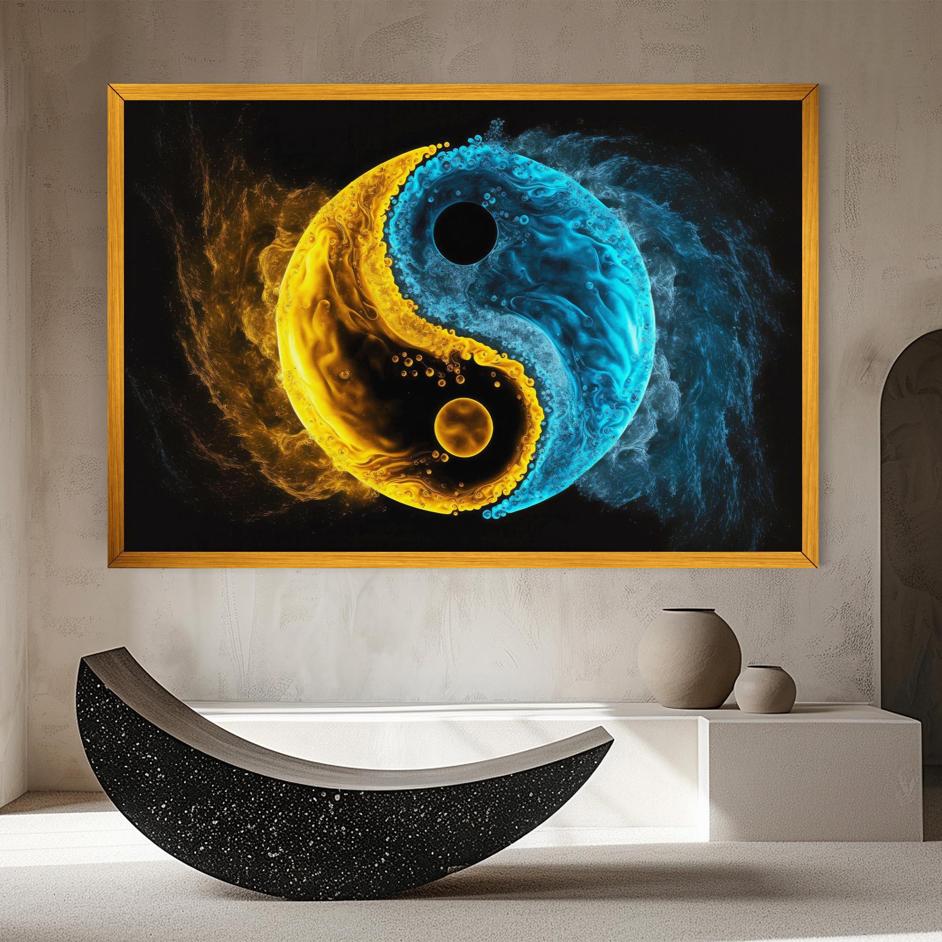 Tablou Canvas Yellow Blue Yinyang mockup 8