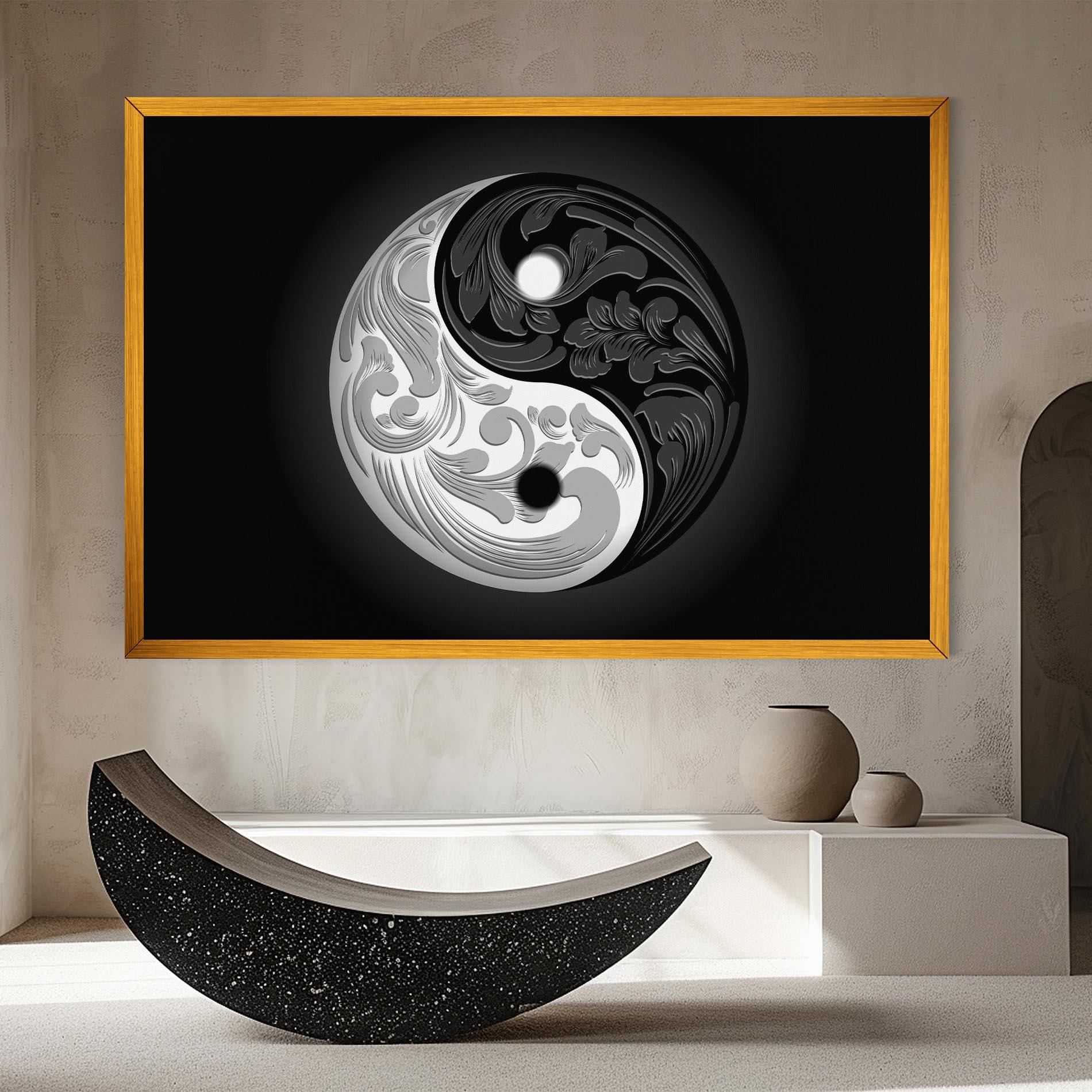 Tablou Canvas Yinyang Grey mockup 8