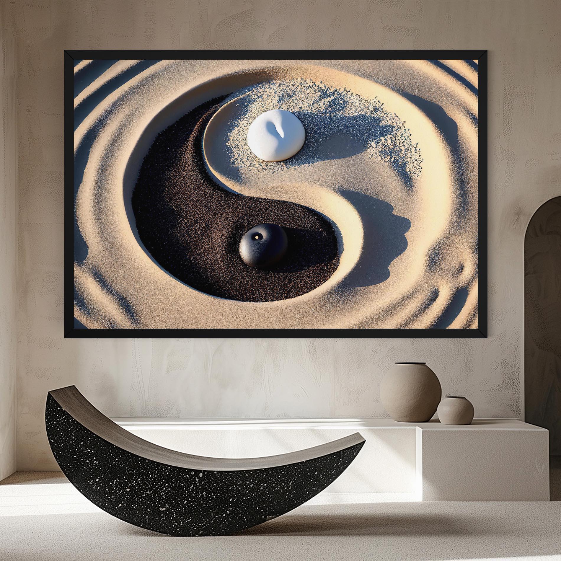 Tablou Canvas Black Sand Yinyang mockup 8