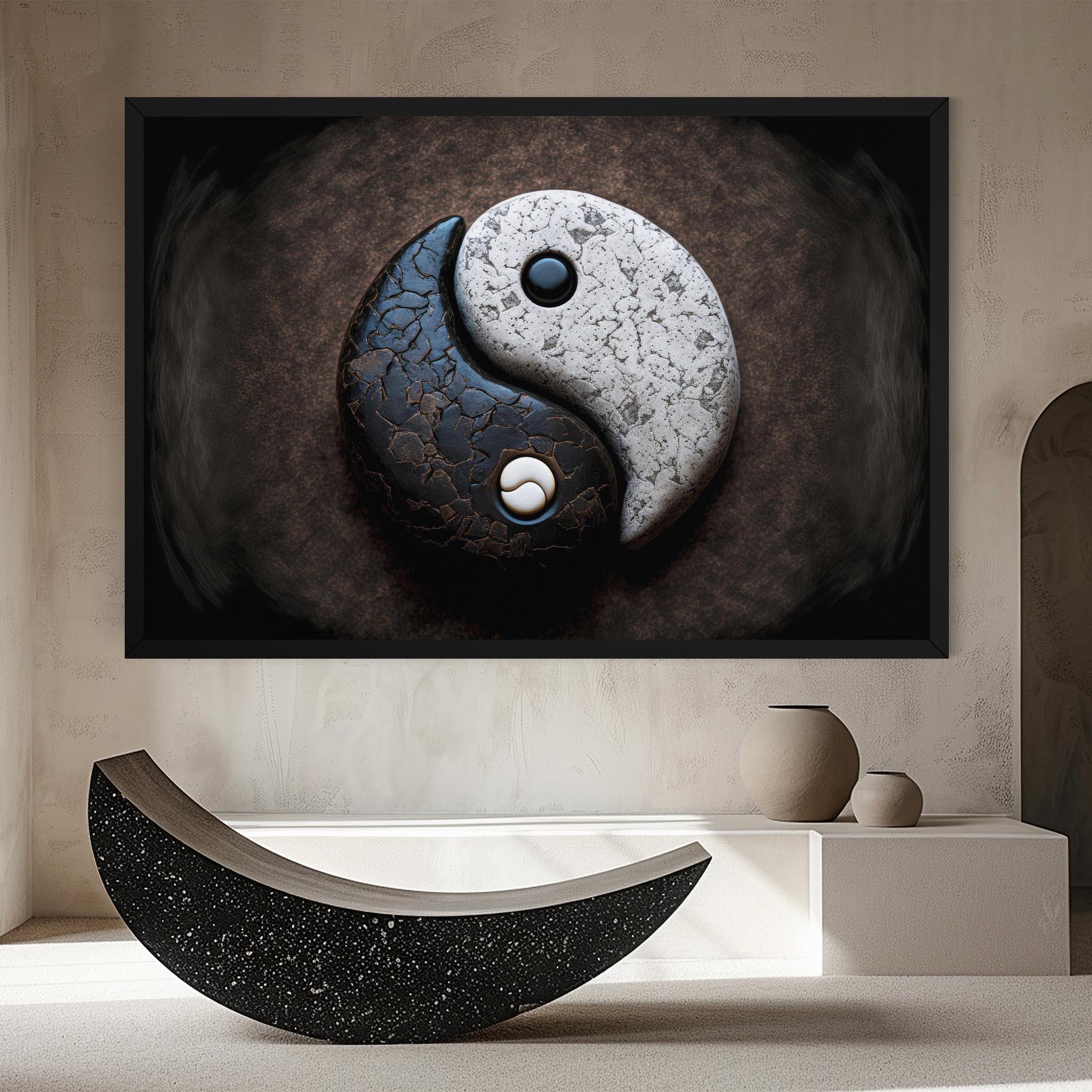 Tablou Canvas Black Stone Yinyang mockup 8
