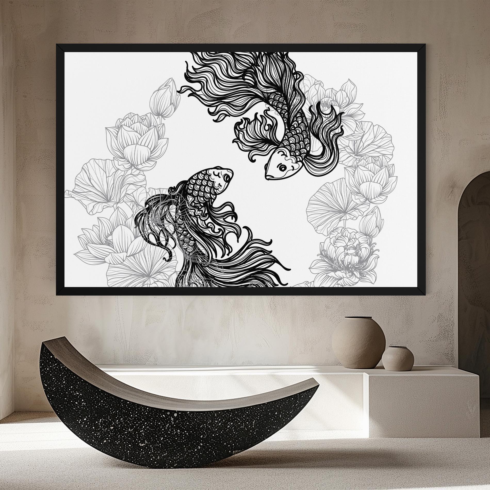 Tablou Canvas Fish Yinyang mockup 8