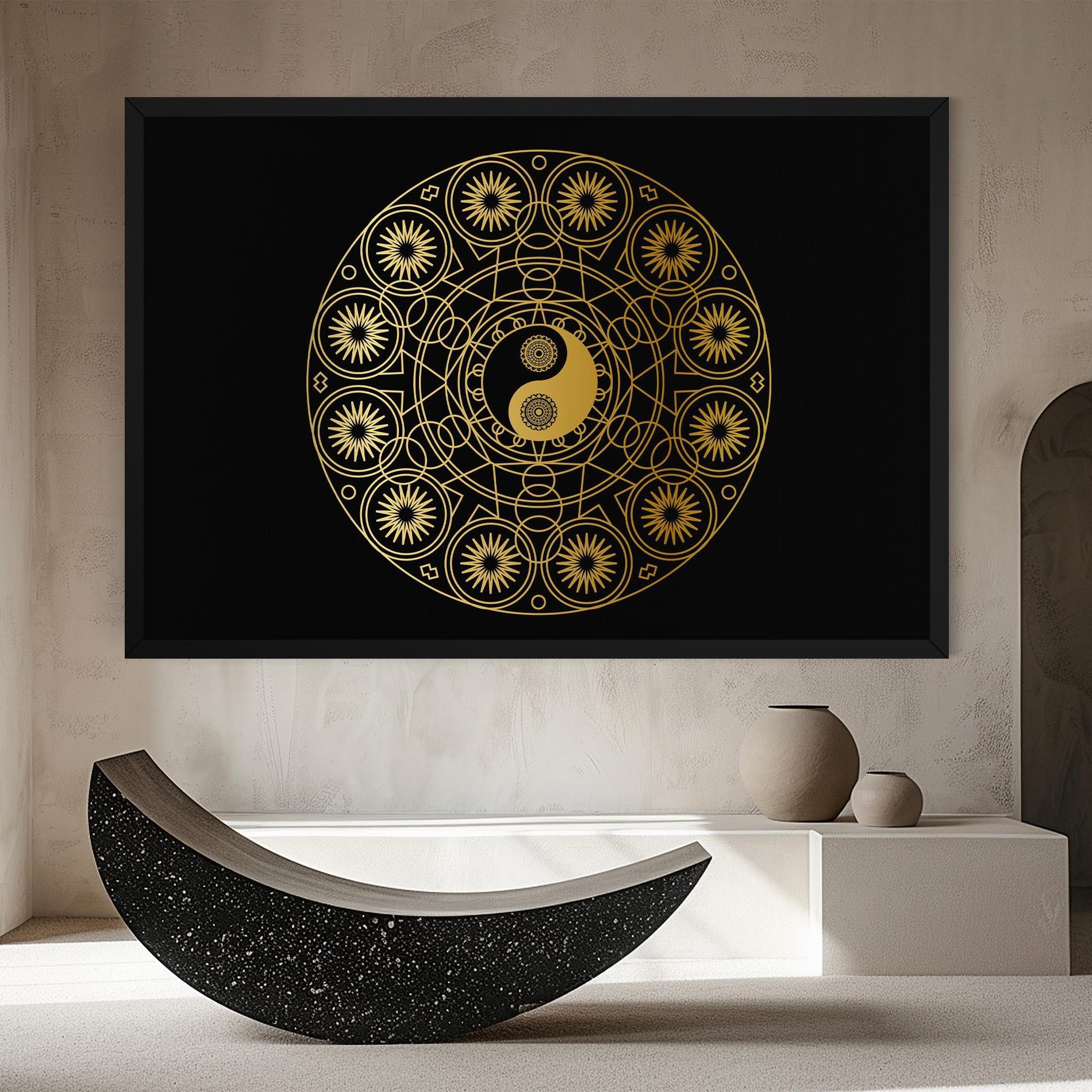 Tablou Canvas Gold Meditation Mandala mockup 8
