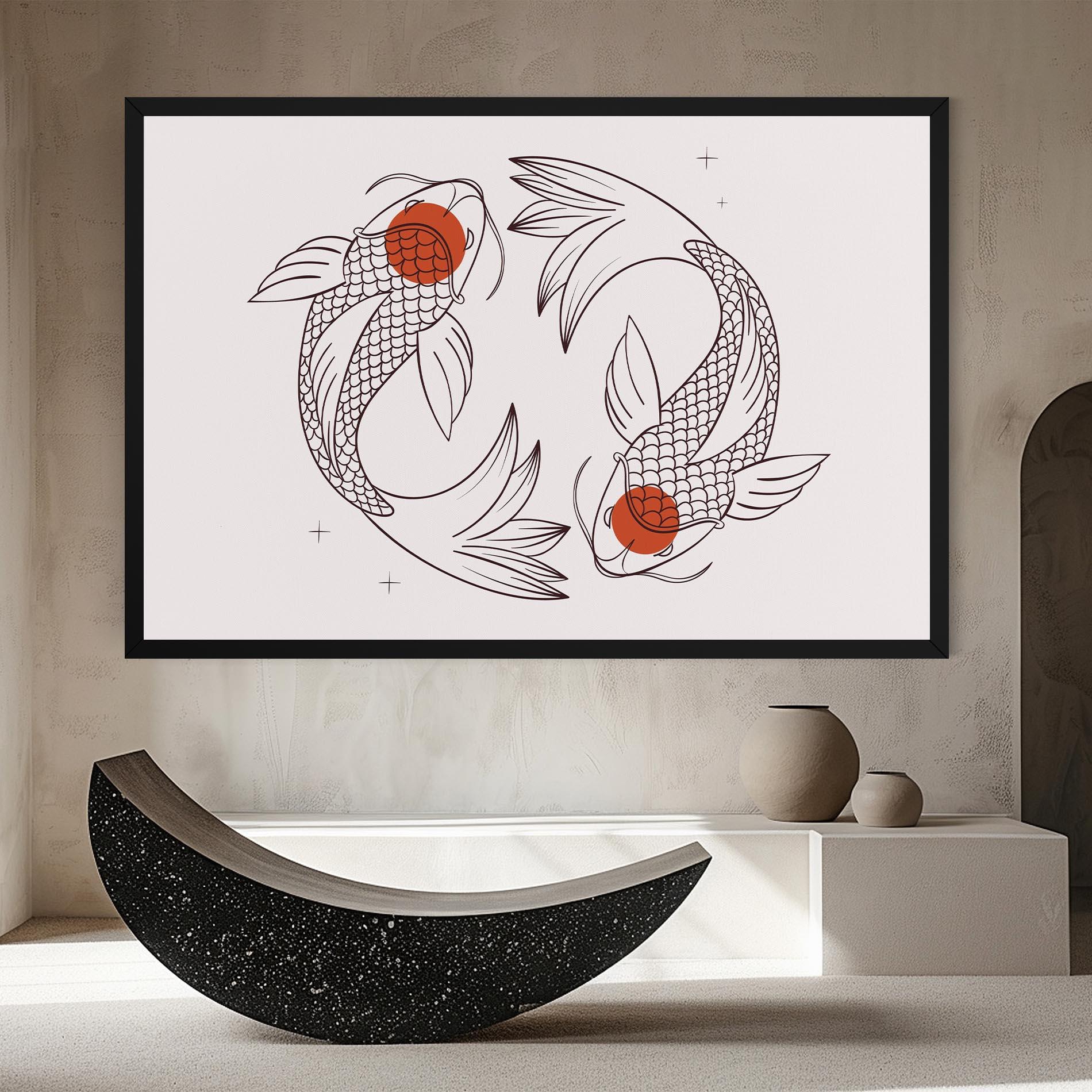 Tablou Canvas Koi Yinyang Art mockup 8