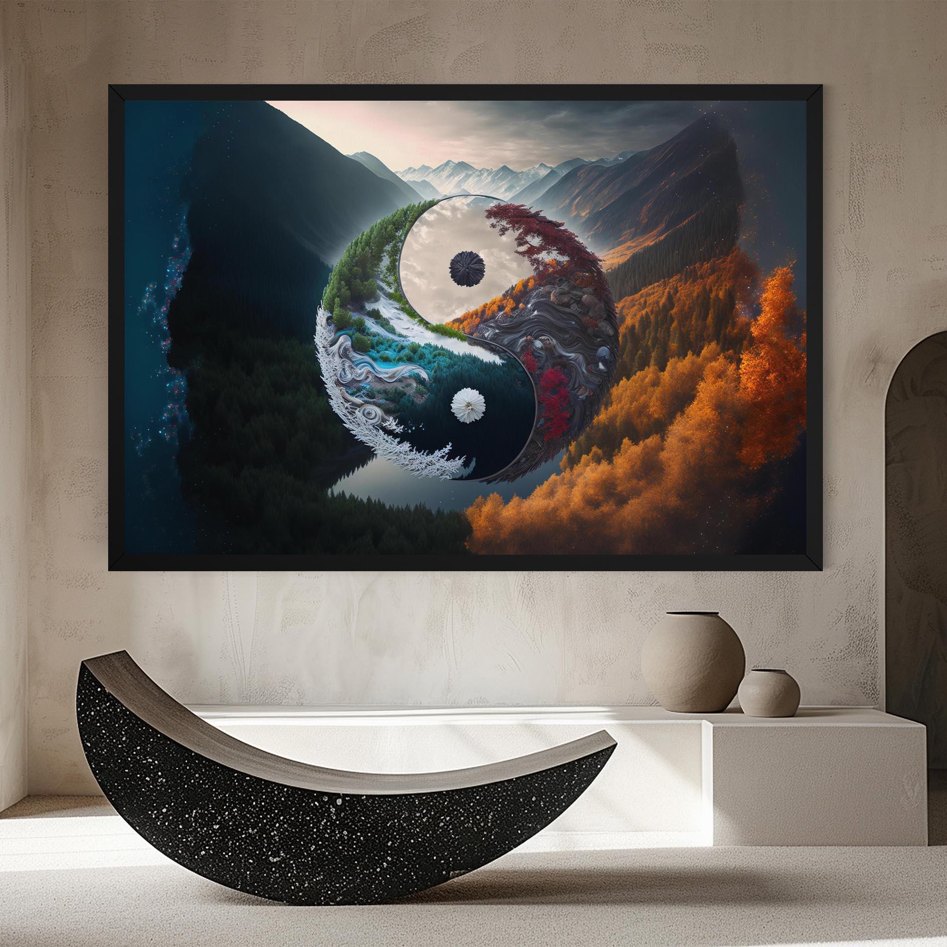 Tablou Canvas Mountain Yinyang mockup 8