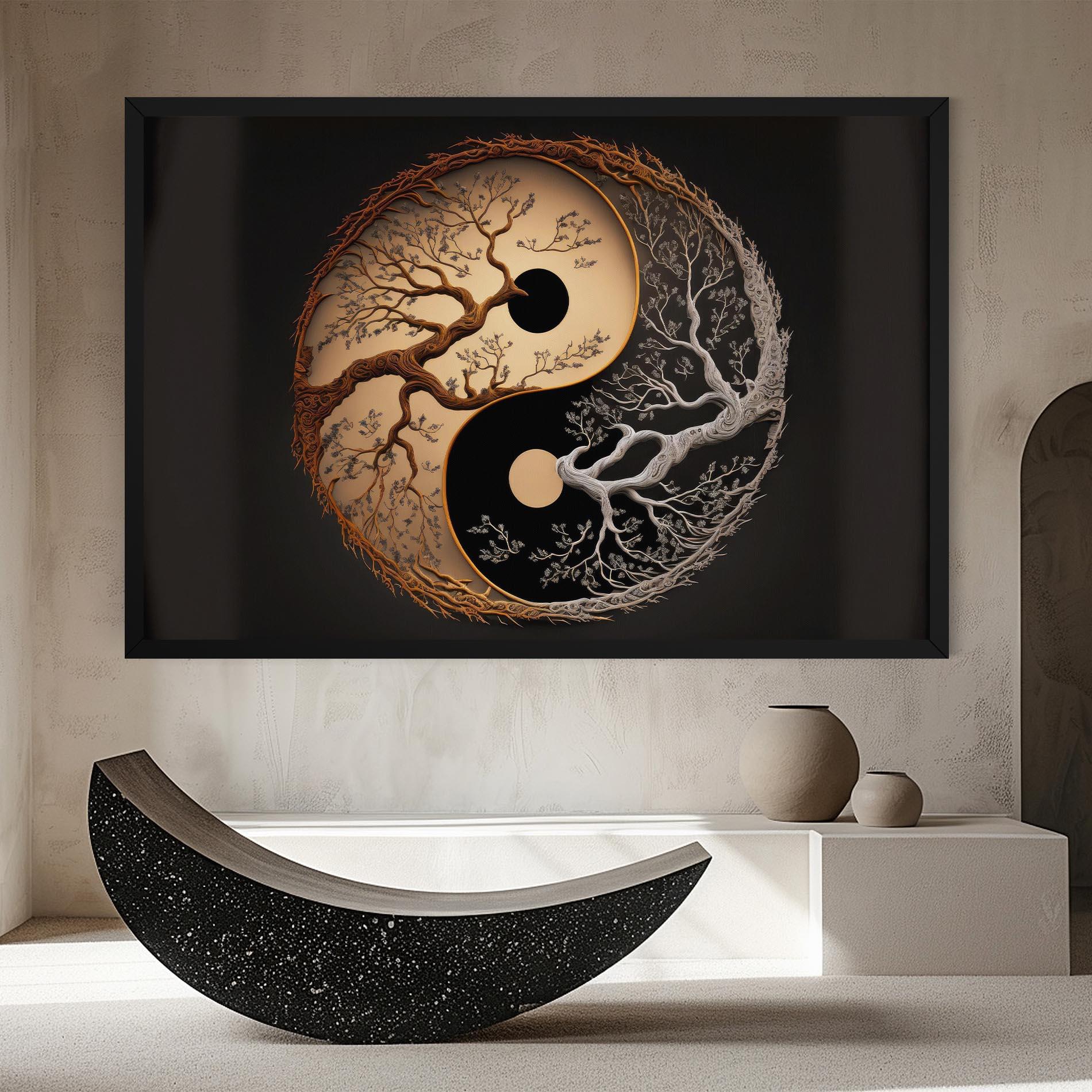 Tablou Canvas Old Tree Yinyang mockup 8