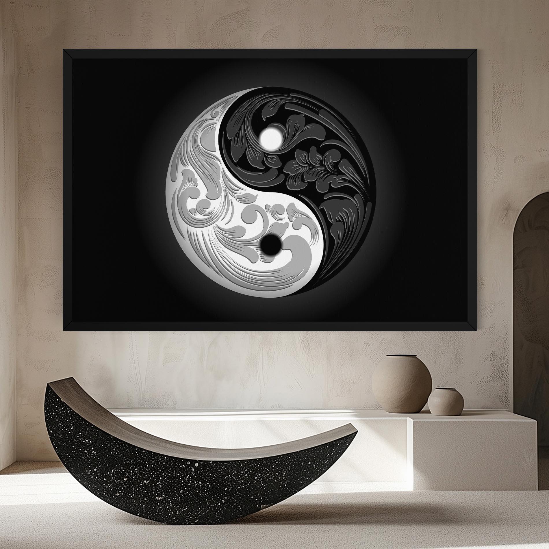 Tablou Canvas Yinyang Grey mockup 8