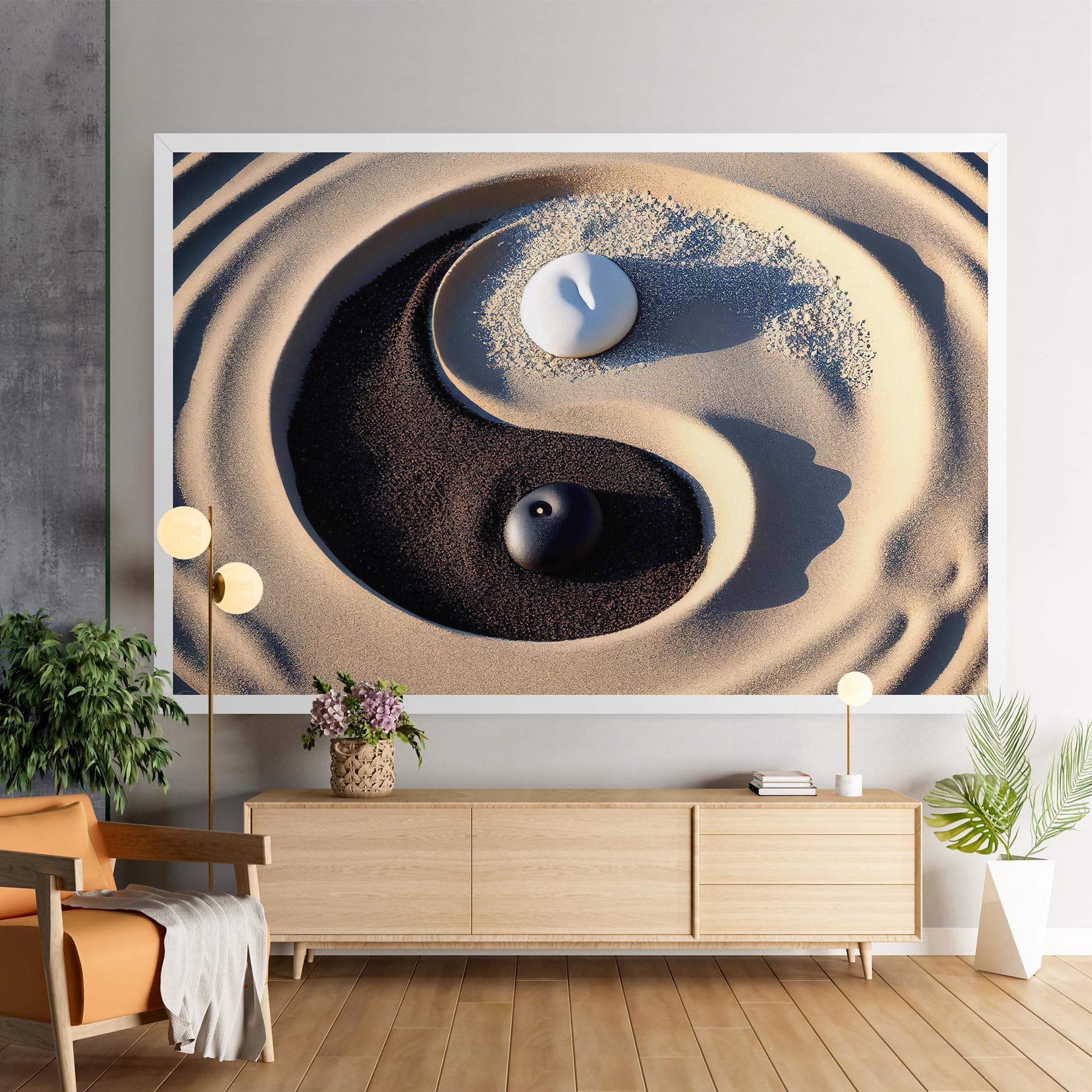 Tablou Canvas Black Sand Yinyang mockup 9