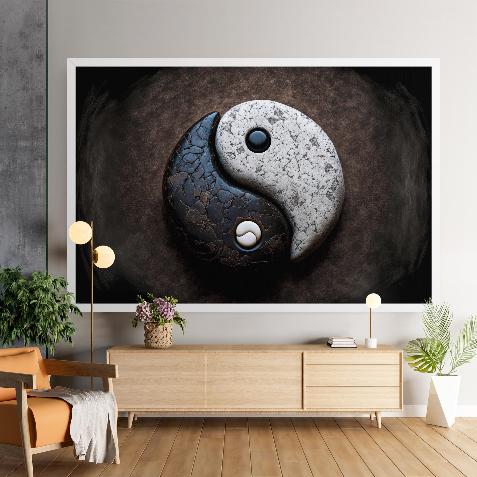 Tablou Canvas Black Stone Yinyang mockup 9