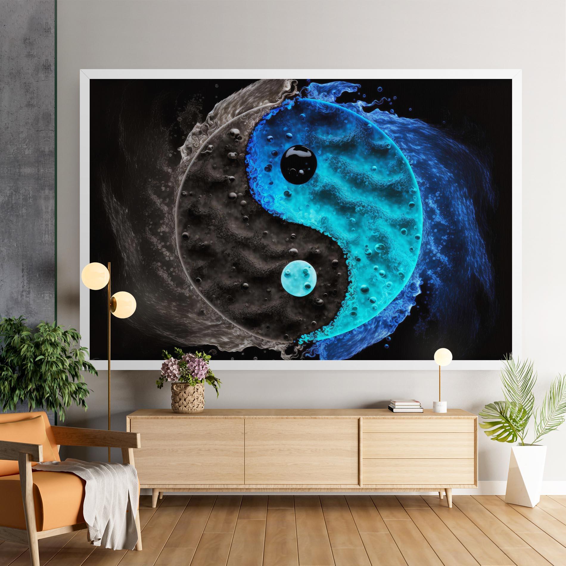 Tablou Canvas Blue Water Yinyang mockup 9