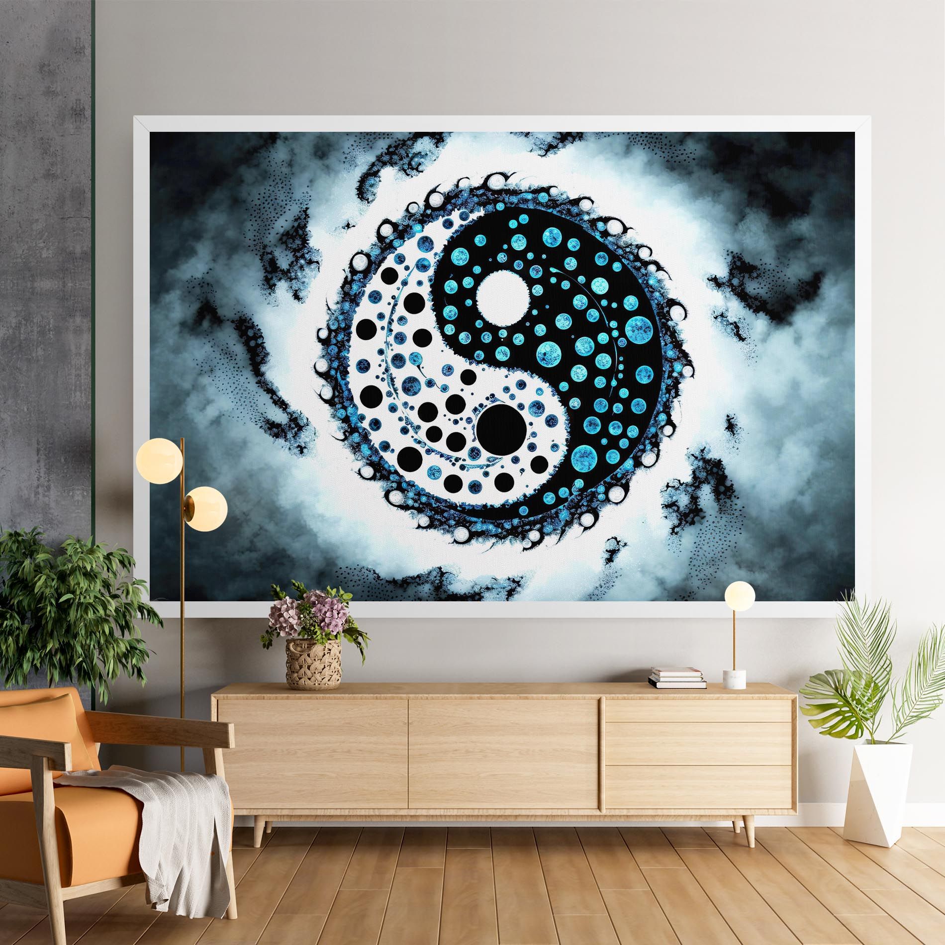 Blue White Yinyang mockup 9