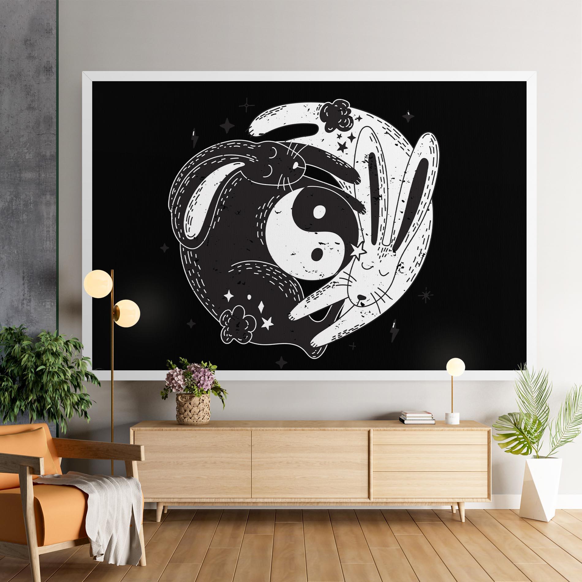 Tablou Canvas Bunny Yinyang mockup 9