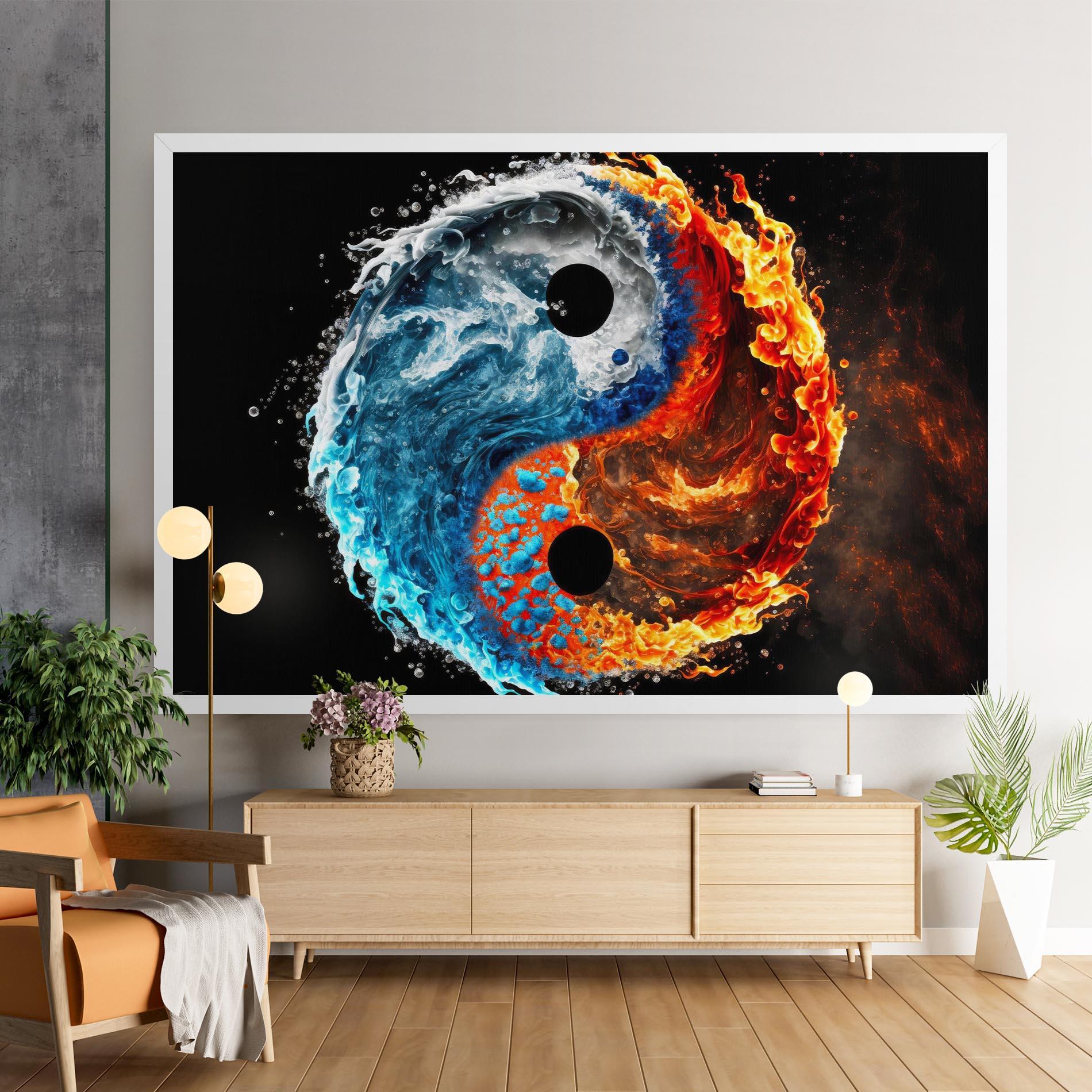 Tablou Canvas Fire Water Yin Yang mockup 9