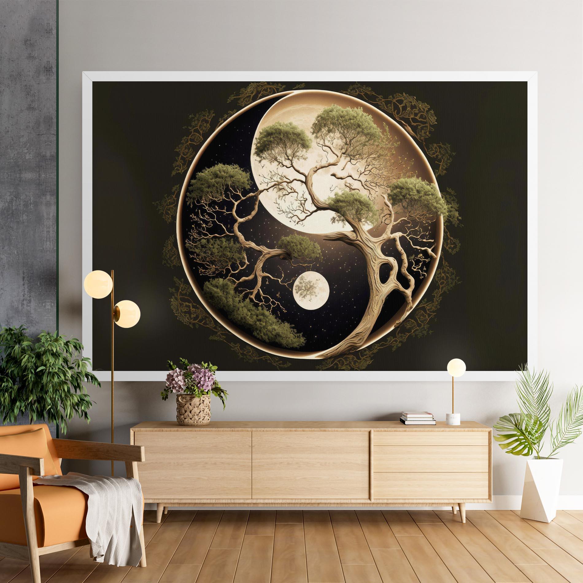 Tablou Canvas Green Tree Yinyang mockup 9