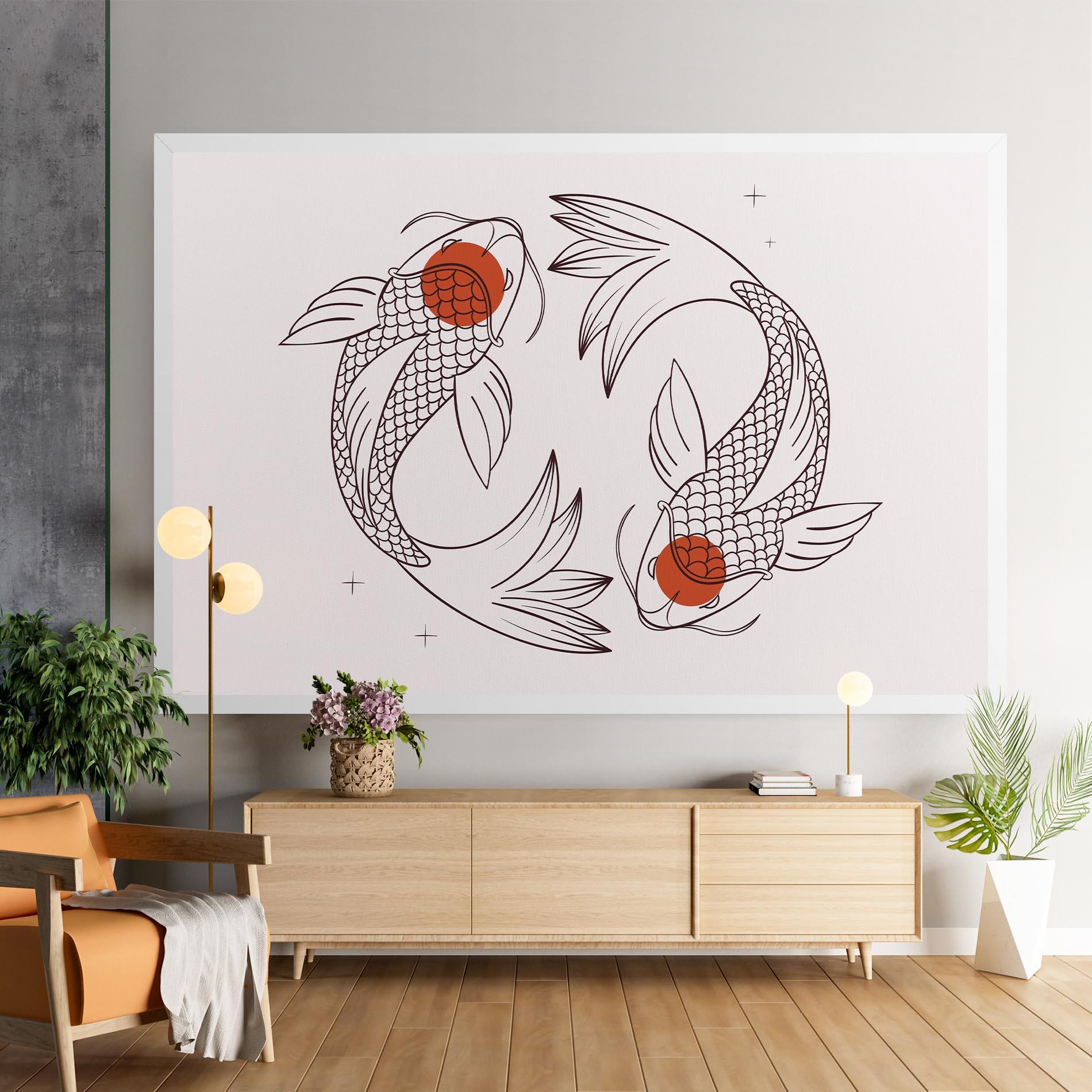 Tablou Canvas Koi Yinyang Art mockup 9