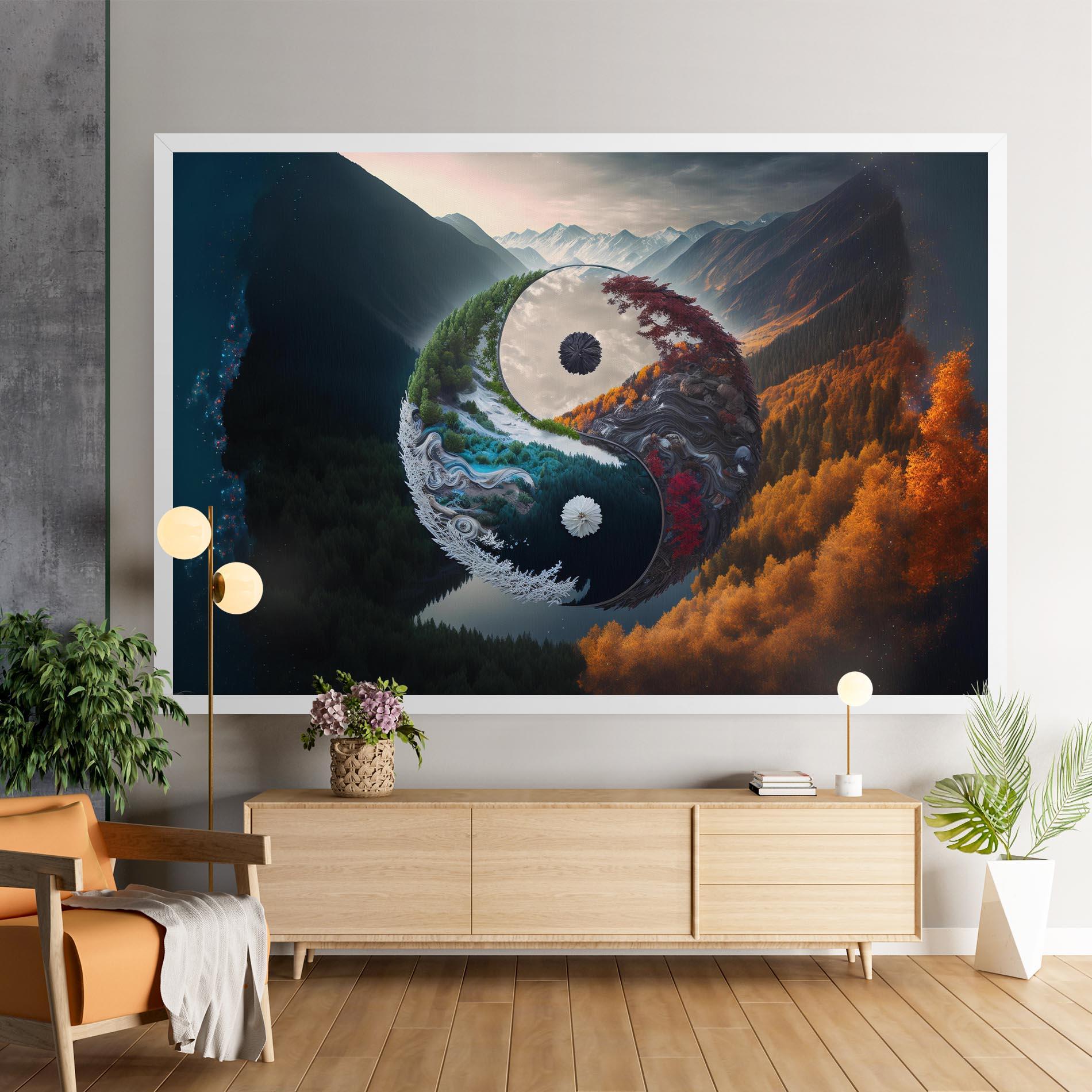Tablou Canvas Mountain Yinyang mockup 9