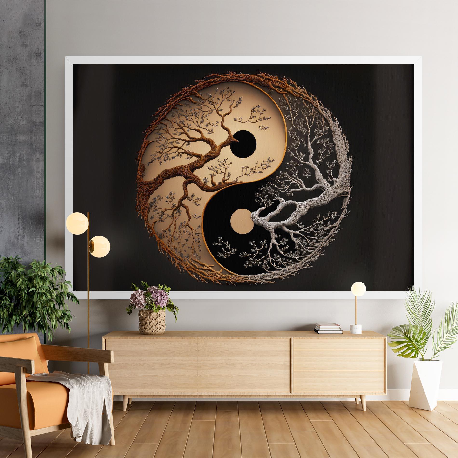 Tablou Canvas Old Tree Yinyang mockup 9