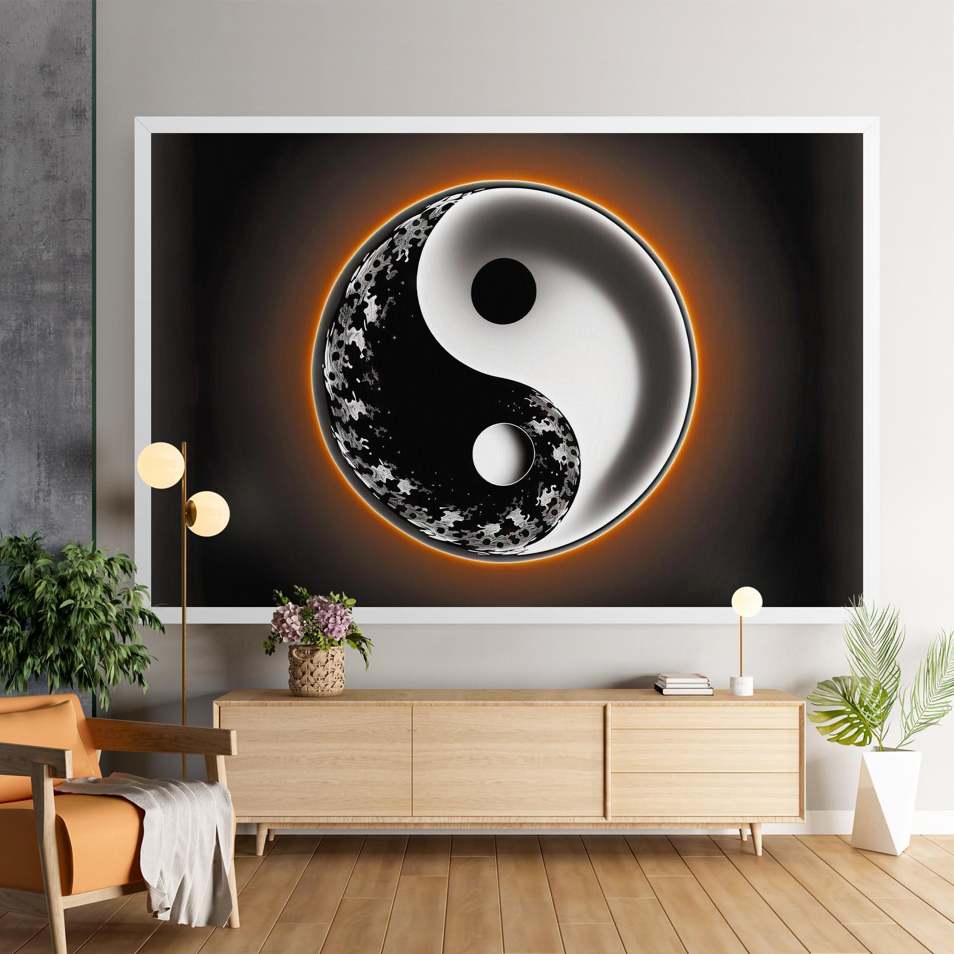 Tablou Canvas Purple Light Yinyang mockup 9