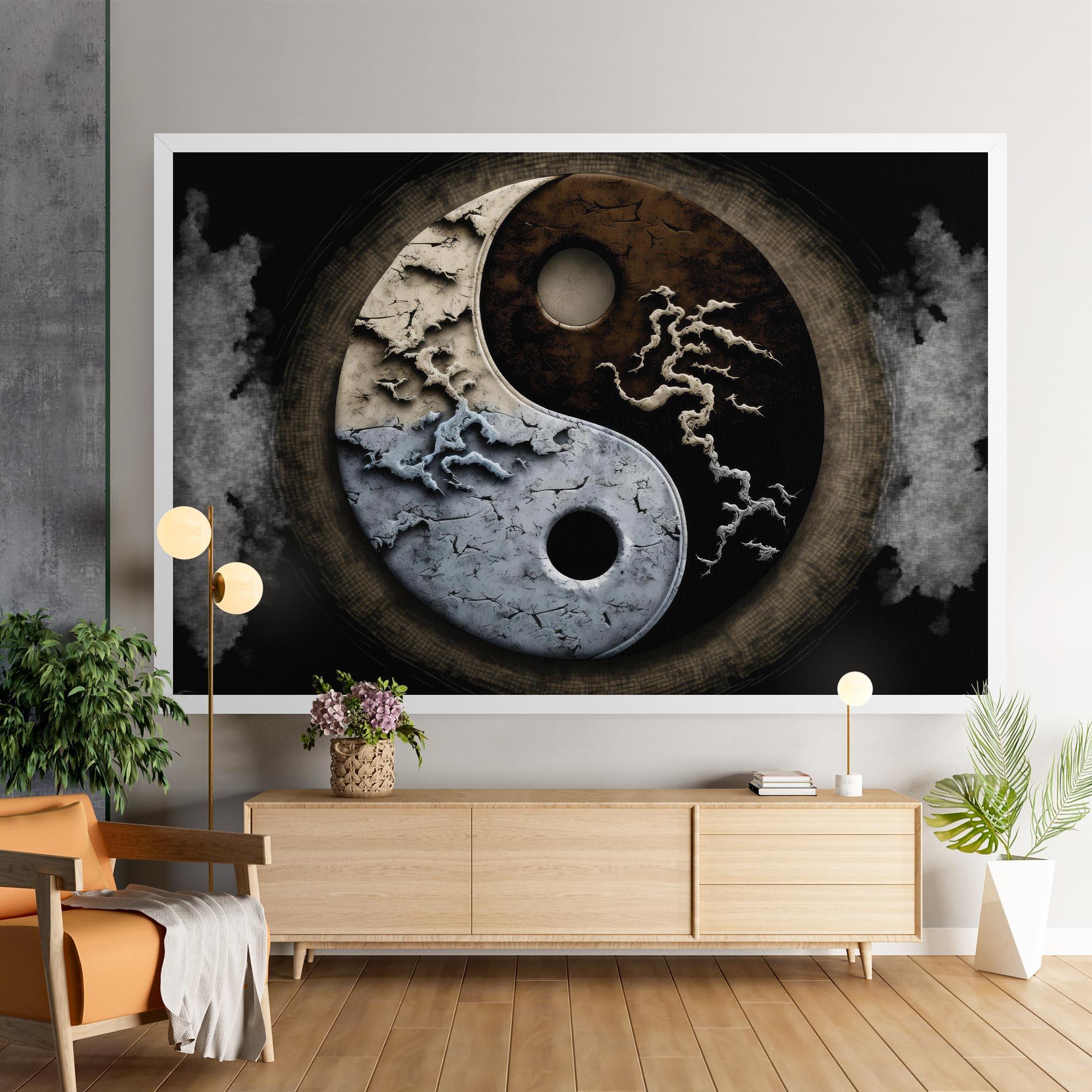 Tablou Canvas Vintage Yinyang mockup 9