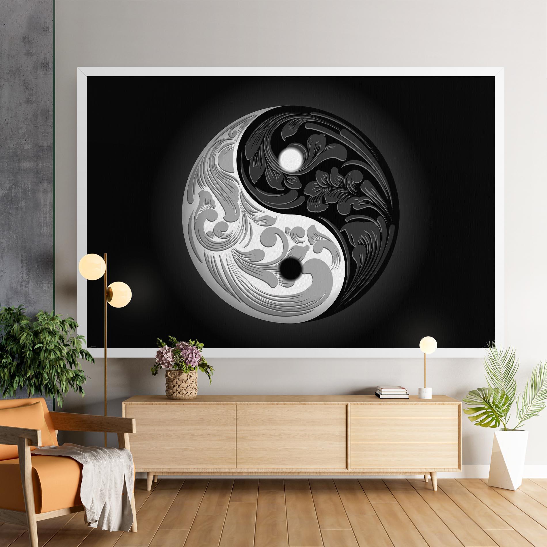 Tablou Canvas Yinyang Grey mockup 9
