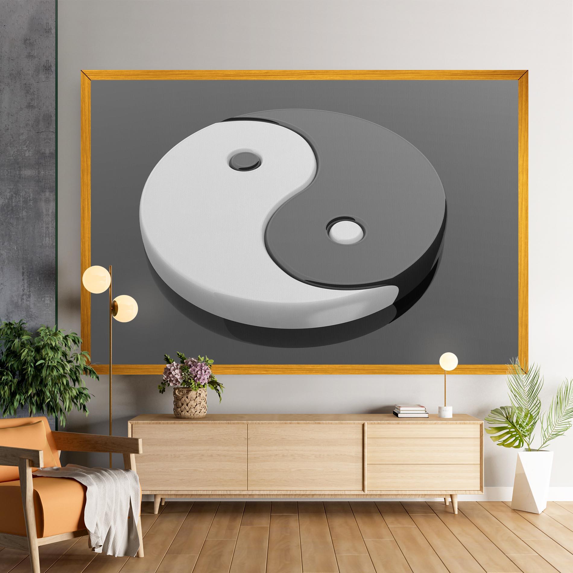 Tablou Canvas 3d Yinyang mockup 9