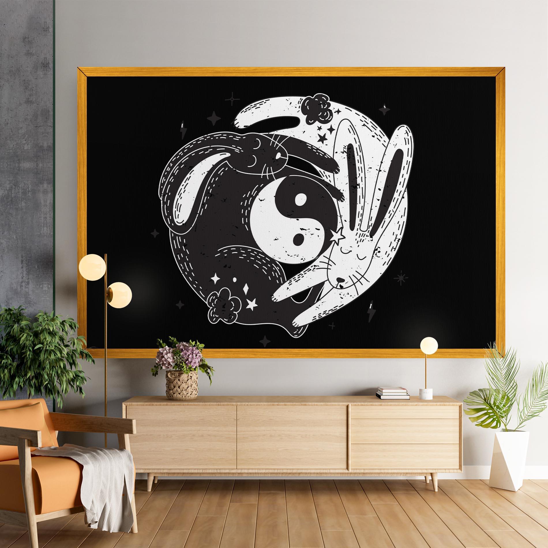 Tablou Canvas Bunny Yinyang mockup 9