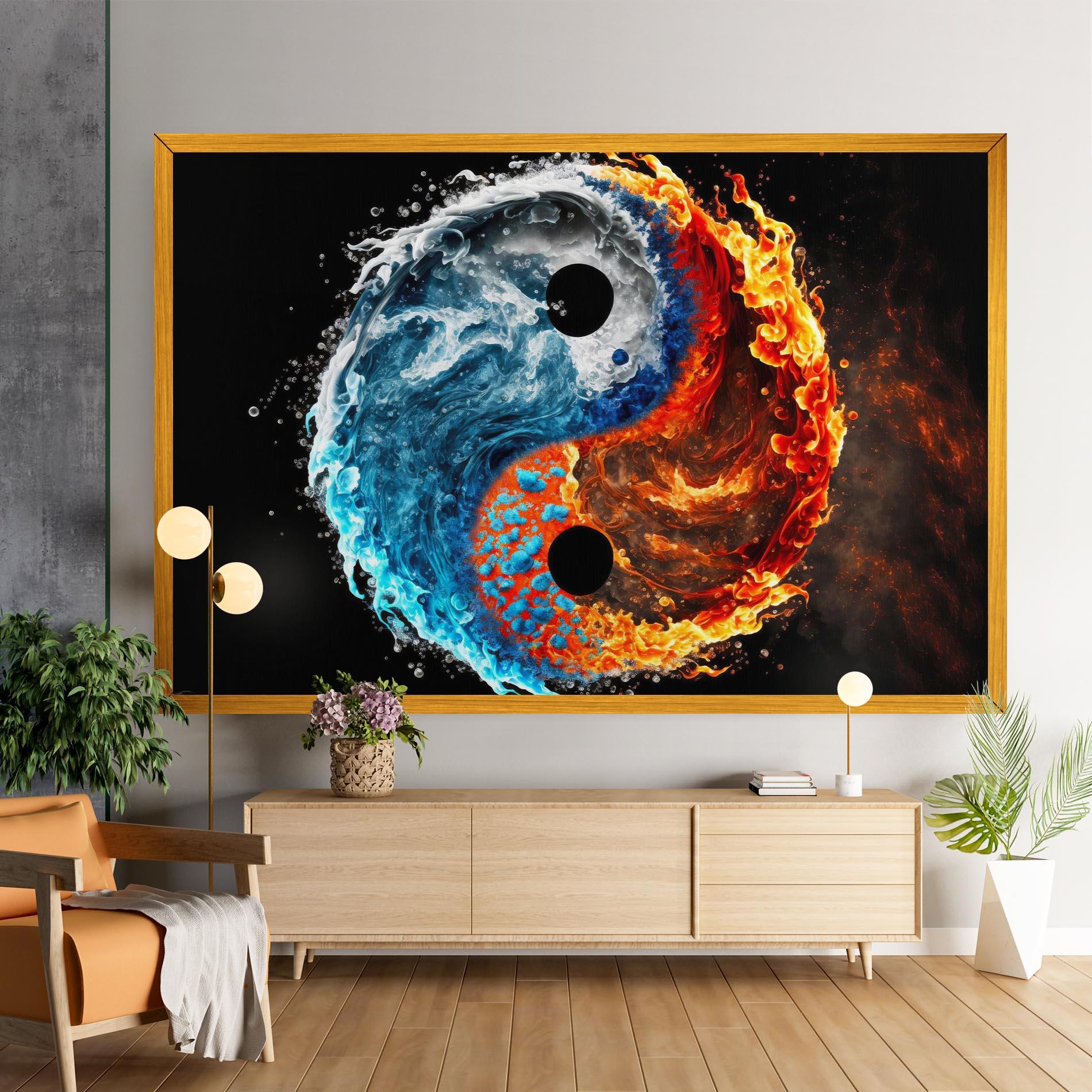 Tablou Canvas Fire Water Yin Yang mockup 9