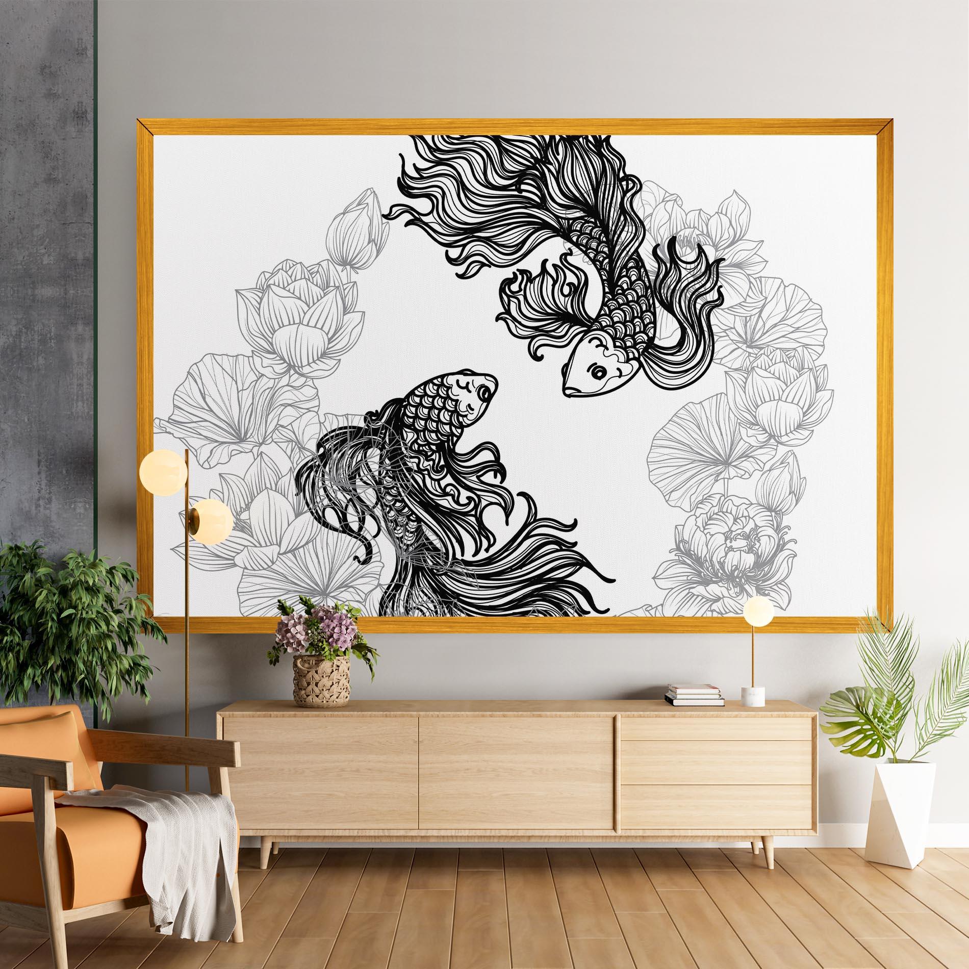Tablou Canvas Fish Yinyang mockup 9