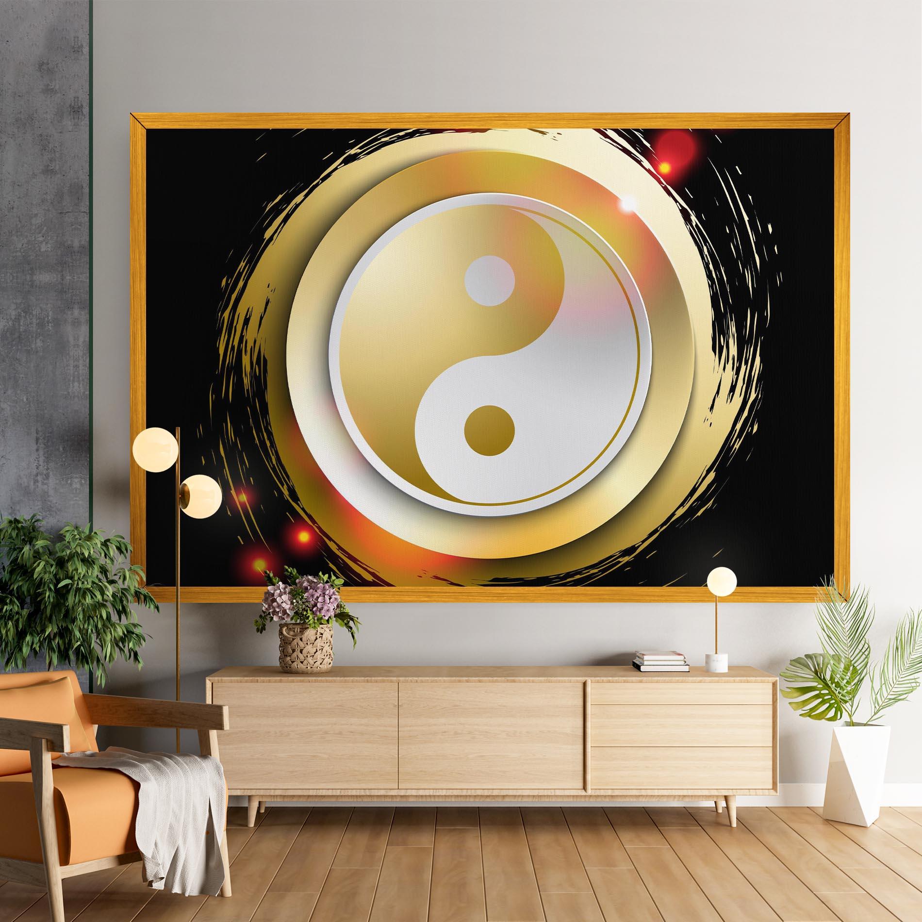 Tablou Canvas Gold Light Yinyang mockup 9