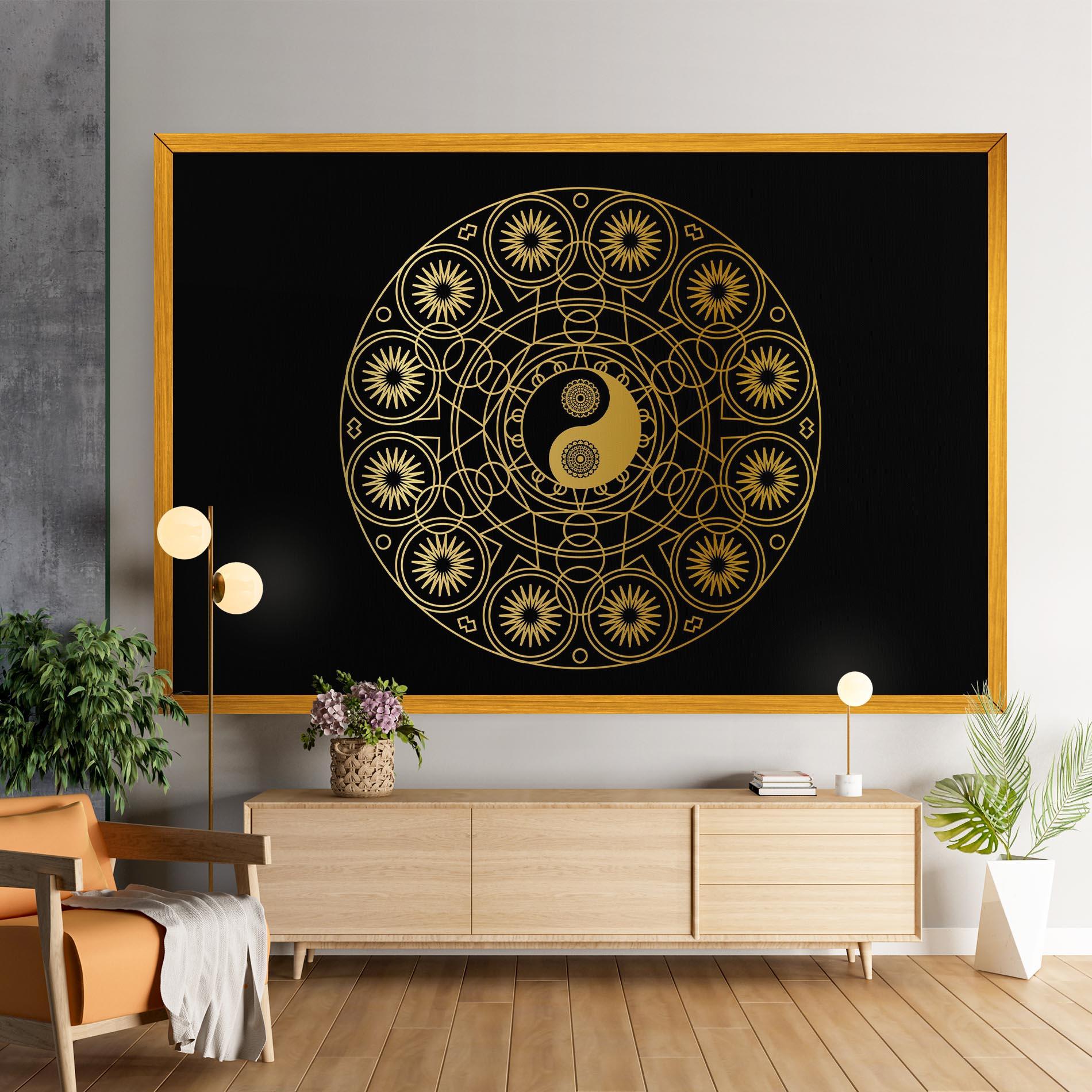Tablou Canvas Gold Meditation Mandala mockup 9