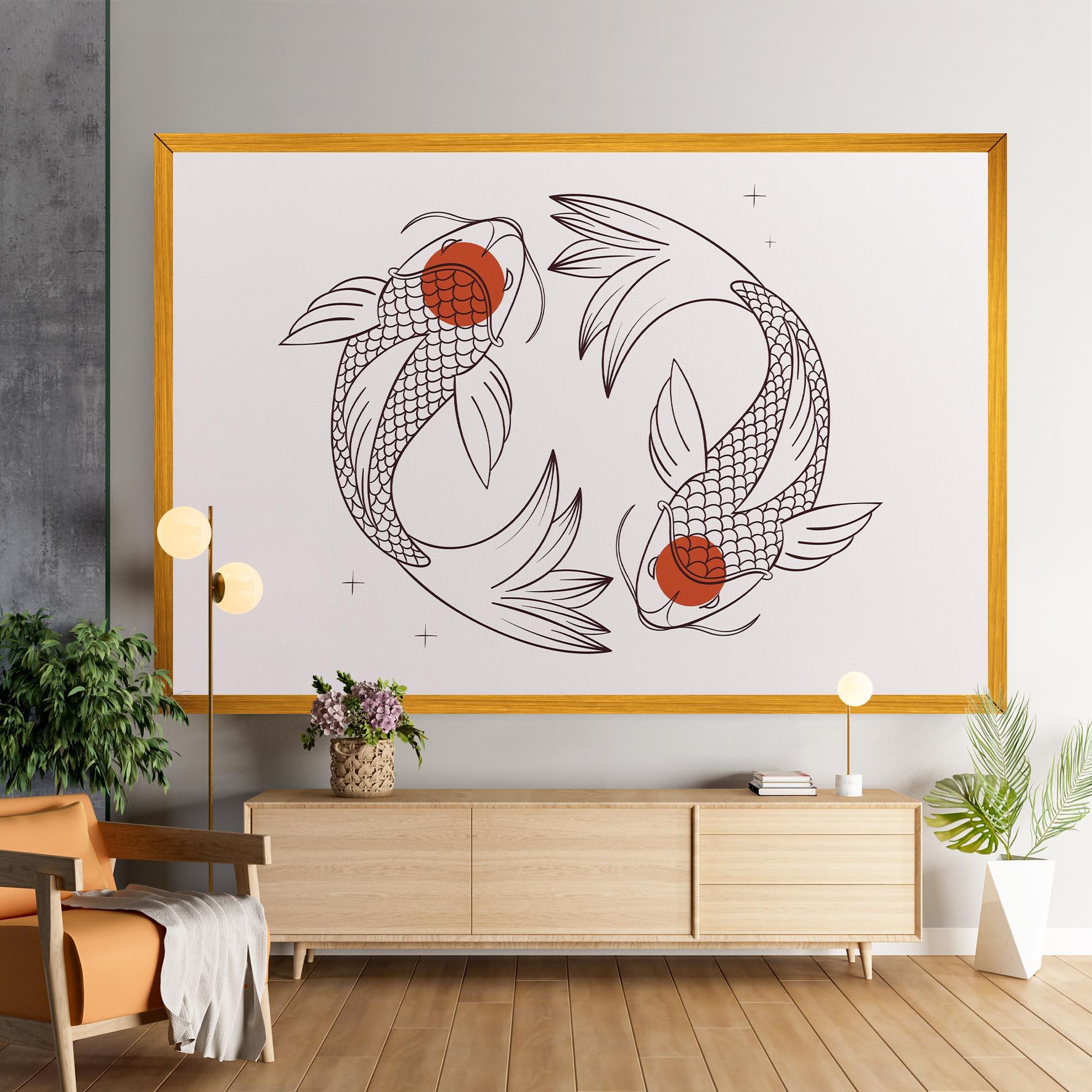 Tablou Canvas Koi Yinyang Art mockup 9
