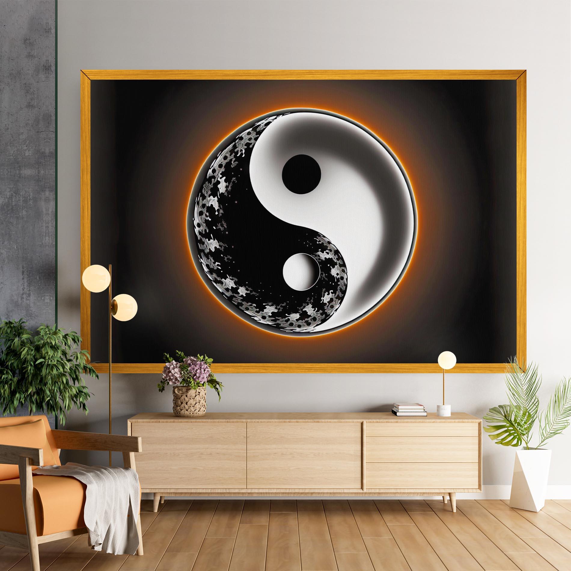 Tablou Canvas Purple Light Yinyang mockup 9