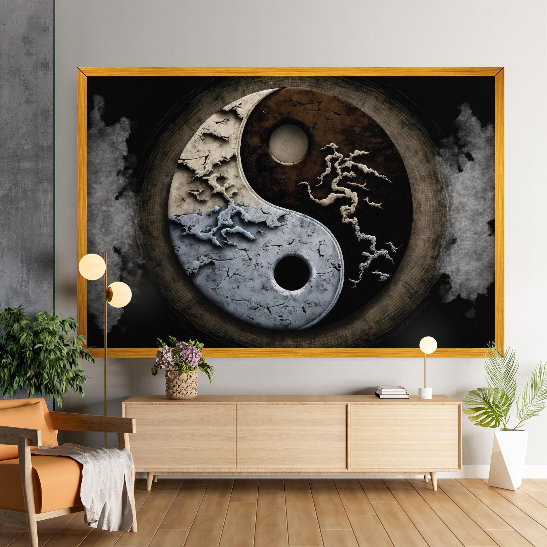Tablou Canvas Vintage Yinyang mockup 9