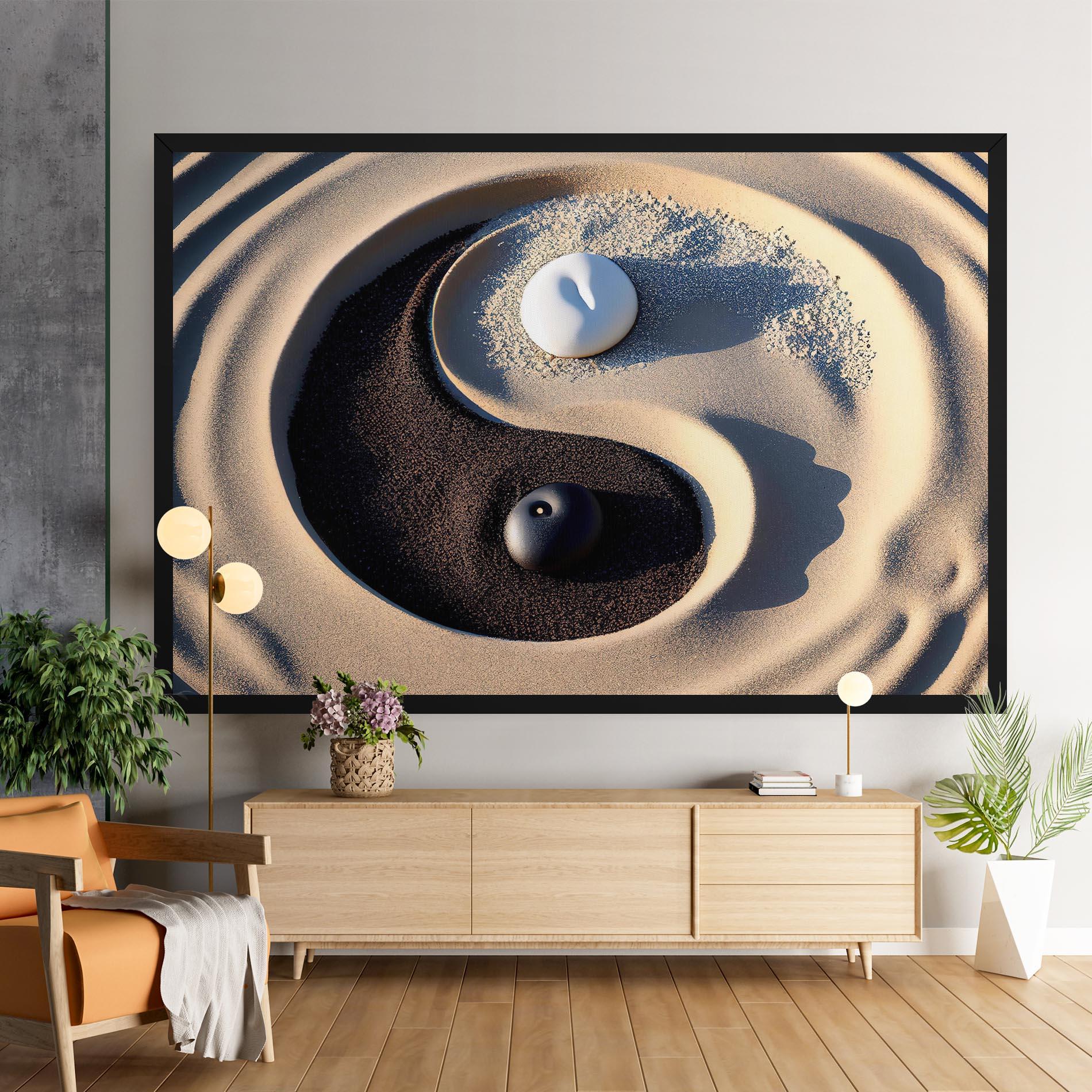 Tablou Canvas Black Sand Yinyang mockup 9