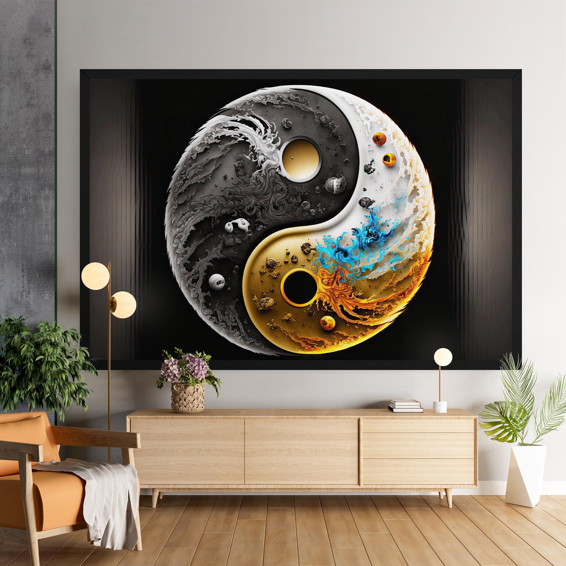 Black Yellow Yinyang mockup 9