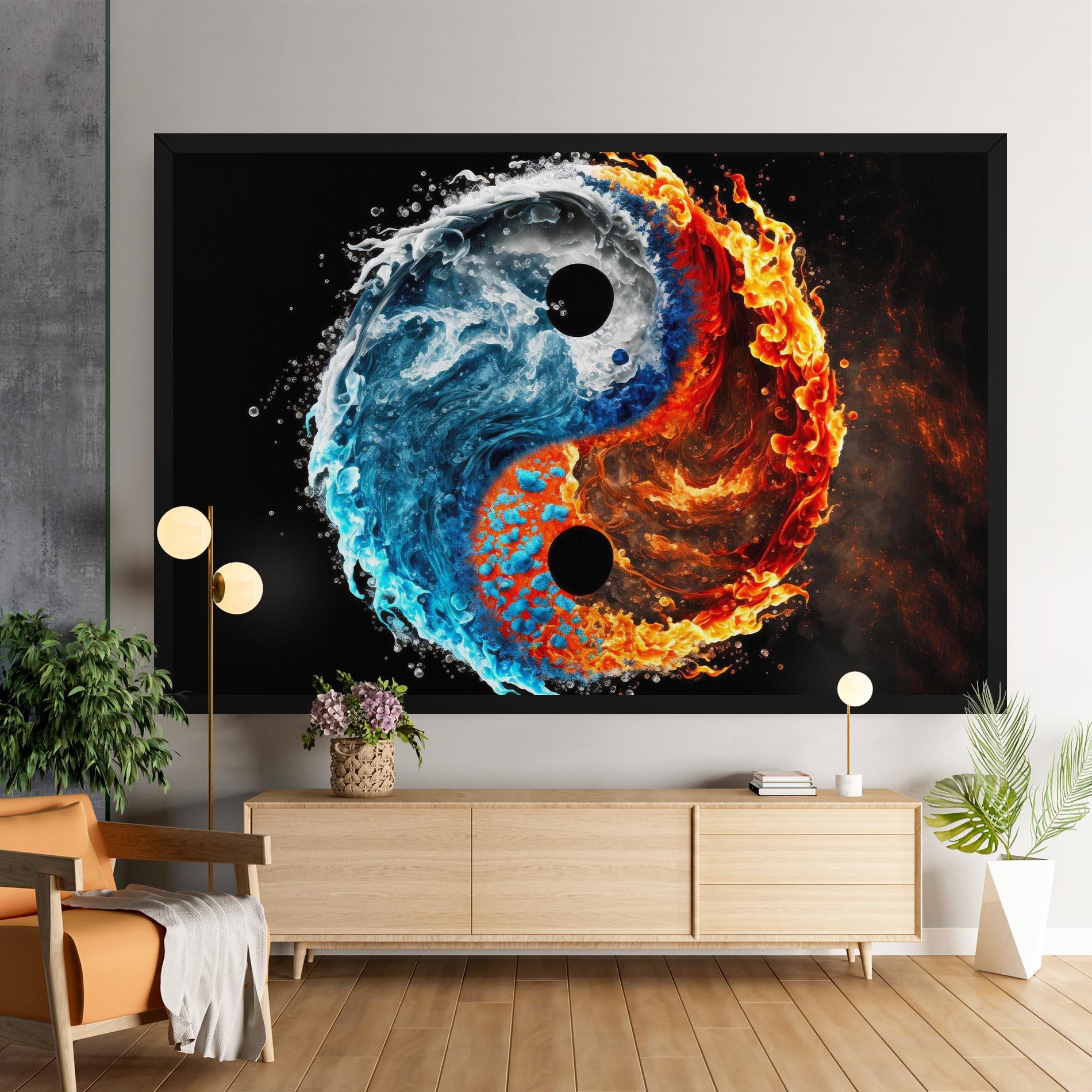 Tablou Canvas Fire Water Yin Yang mockup 9