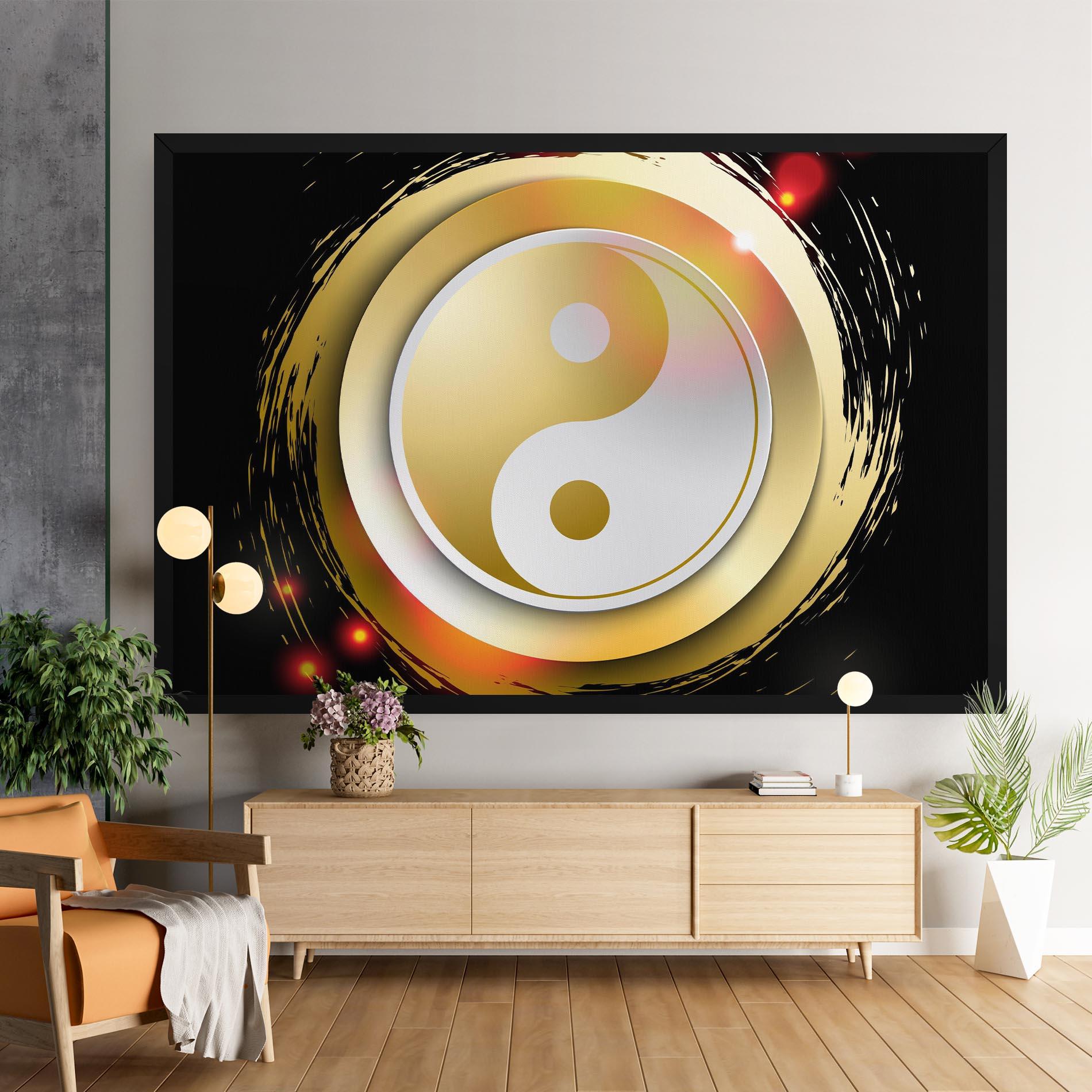 Tablou Canvas Gold Light Yinyang mockup 9