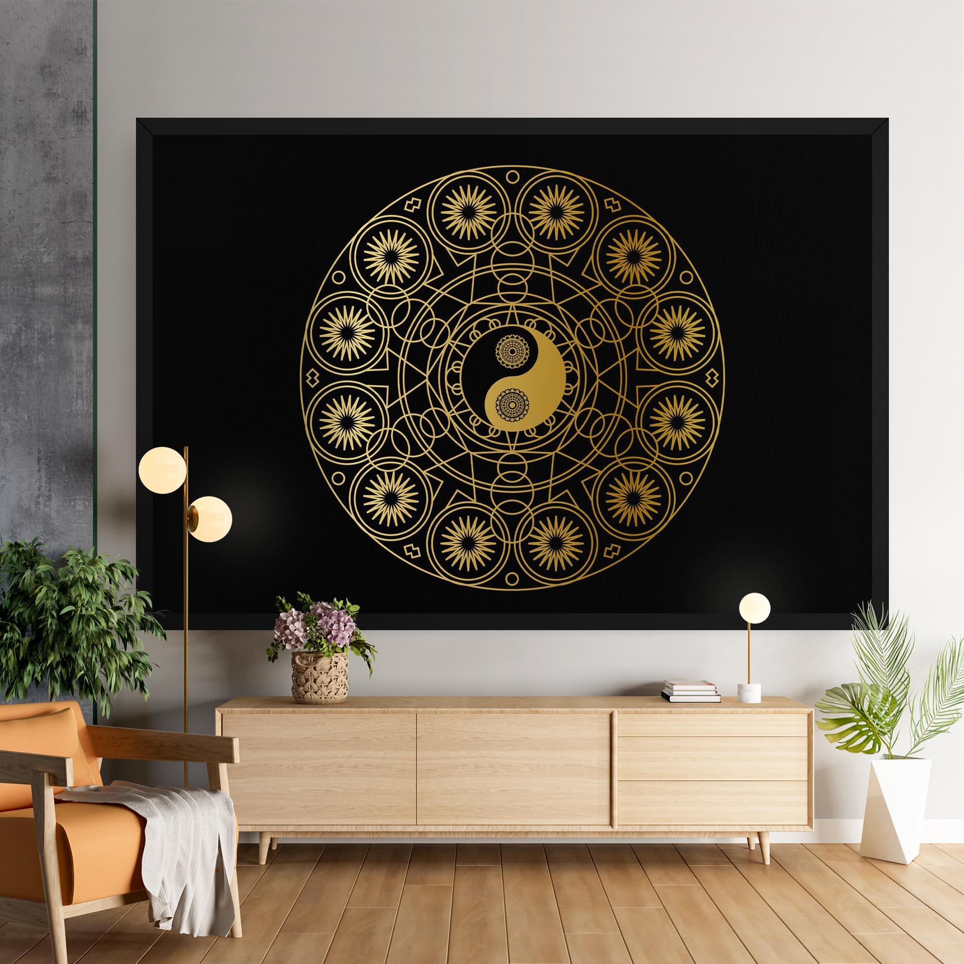 Tablou Canvas Gold Meditation Mandala mockup 9